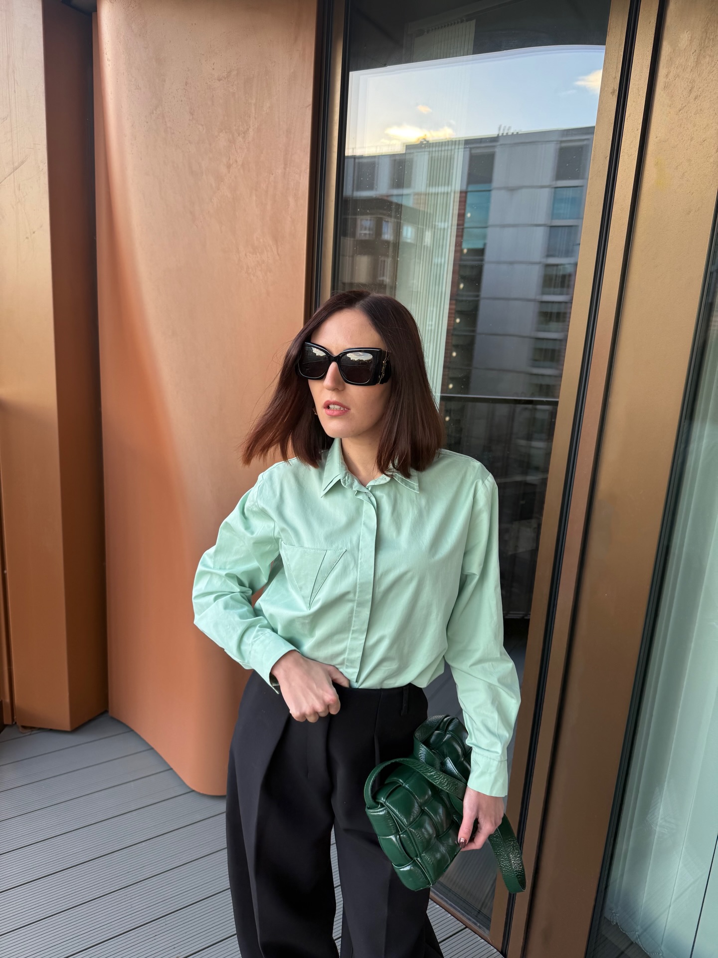 Refreshing every wardrobe: @dariia.prok in the Mint DUNE Shirt. 🌿