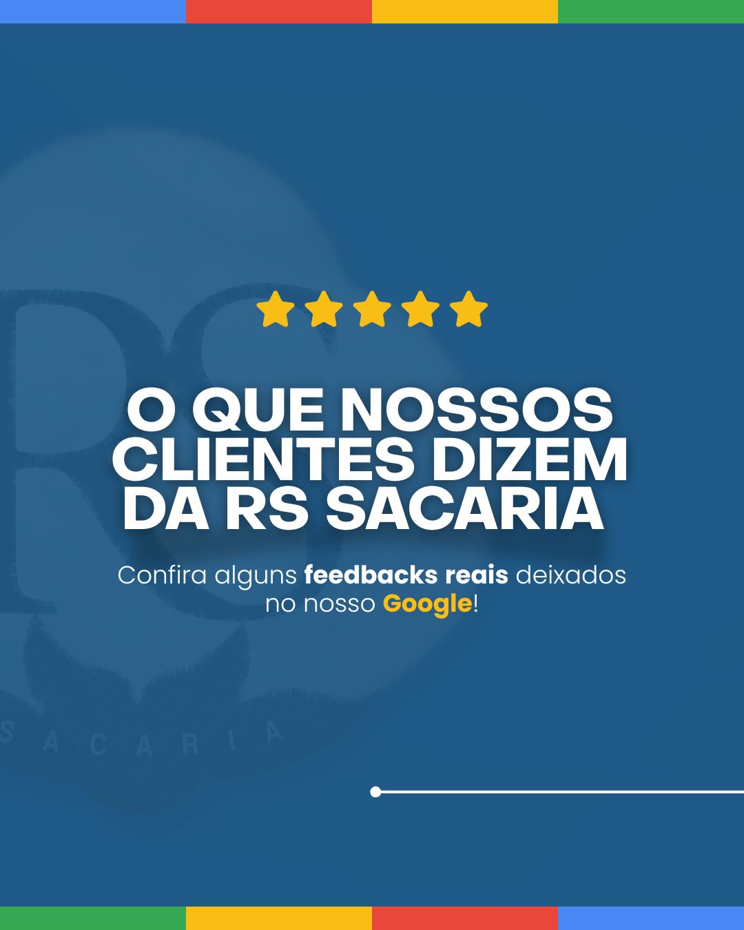 ✨ O que nossos clientes dizem sobre nós ✨
Nada fala mais alto do que a experiência de quem já confiou no nosso trabalho 💙
Essas avaliações são reais e foram deixadas no nosso Google, refletindo nosso compromisso com qualidade, atendimento e resultados.
👉 Quer viver essa experiência também?
Entre em contato com a RS!