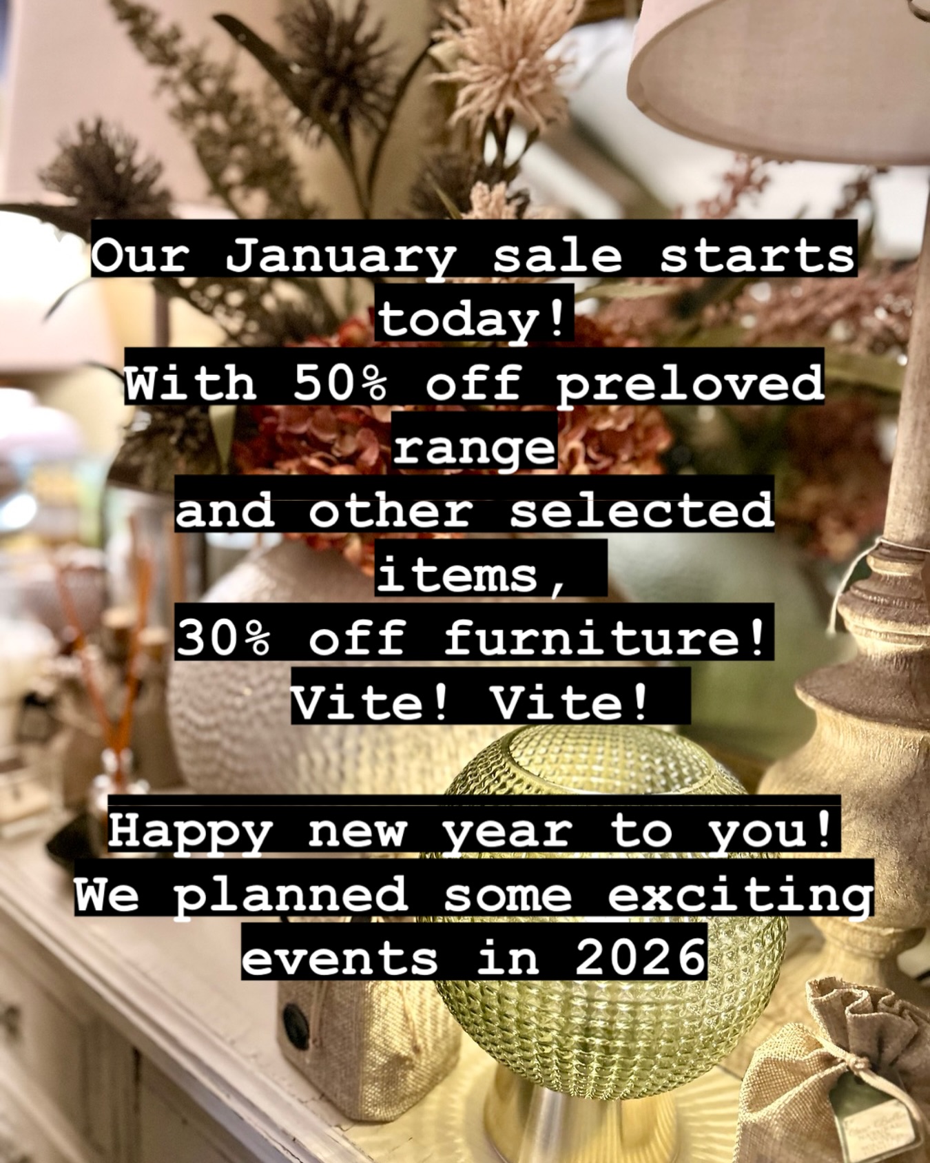 Best wishes for 2026 to all! We planned some exciting events indeed and all dates for your diary will be confirmed soon. For now, let’s make some room at Chic et tralala before we refresh the décor and renew our collections! I will keep you posted of course. #januarysale #januarysales #sales #preloved #prelovedbranded