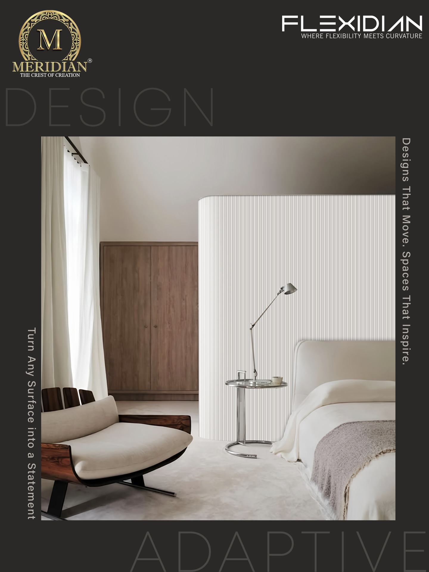 Flexidian — design without boundaries ✨
Crafted to bend, curve, and flow, Flexidian panels bring freedom to modern interiors. Ideal for curved walls, TV units, consoles, and custom surfaces—finished in elegant pastels, rich wood tones, and luxurious marble looks.
Smooth curves. Seamless finish. Effortless style.
Because your design vision shouldn’t be restricted 🤍
#Flexidian #MeridianCollection #FlexiblePanels #CurvedDesign #ModernInteriors WallPanelInnovation DesignFreedom