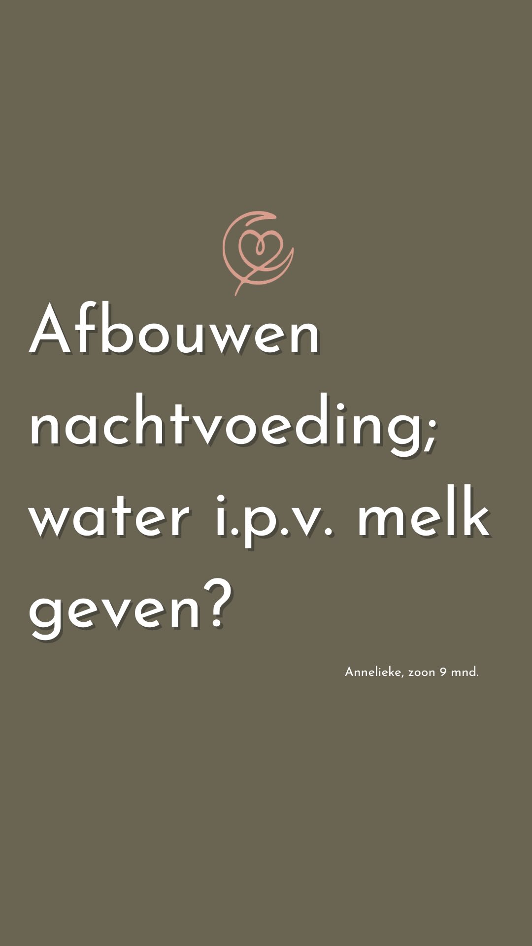 💫’ Mijn zoon (9 mnd.) krijgt nog 1-2 nachtvoedingen. Ik vraag me af of hij dit nog echt nodig heeft. En als ik wil afbouwen helpt het dan om war water te geven ipv melk? Hoe pak ik dit aan?’
Luister ons advies in de post!
Is deze post (nóg) niet relevant voor jouw situatie? Sla hem gerust op of deel hem met iemand die deze tips goed kan gebruiken.
❓Heb je vragen over de post? Stel ze gerust hieronder of stuur ons een berichtje. We beantwoorden altijd alle berichtjes die we krijgen.
✨En heb jij een goede tip voor deze vraag? Deel gerust! Fijn.
Vergoed je dat de voeding een slaapassociatie is? Overdag en/ of in de nacht? We hebben een hele fijne hulpgids hiervoor. De afbouwen van voeding als slaapassociatie hulpgids. Inclusief stappenplan hoe je jouw kindje zonder voeding in slaap kan laten vallen en hoe je nachtvoedingen kan afbouwen. De meest complete en waardevolle hulpgids die jou gaat helpen, geschreven door slaap- én voedingsdeskundige Patricia. Geschikt voor zowel borst- als flesgevoede kinderen.
Klik op deze post voor de link.
Liefs, Marijke & ❤️ team