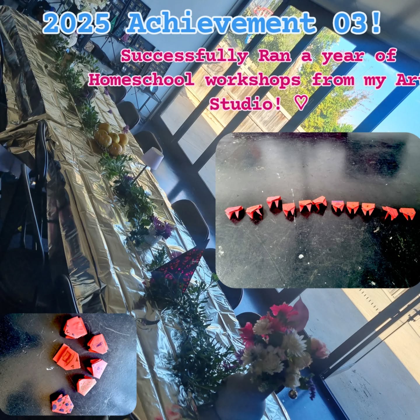 2025, what a year, just check out the Epic artwork from some of my students! We successfully completed a year of homeschool art classes that covered some many great topics! From Priming, acrylic drip painting, drawing with shapes, charcoal and chalk, the grid drawing method, fineliner techniques, abstract art, still life drawing and of course origami frog decorating and racing while the paint dried!
Amazing work everyone!