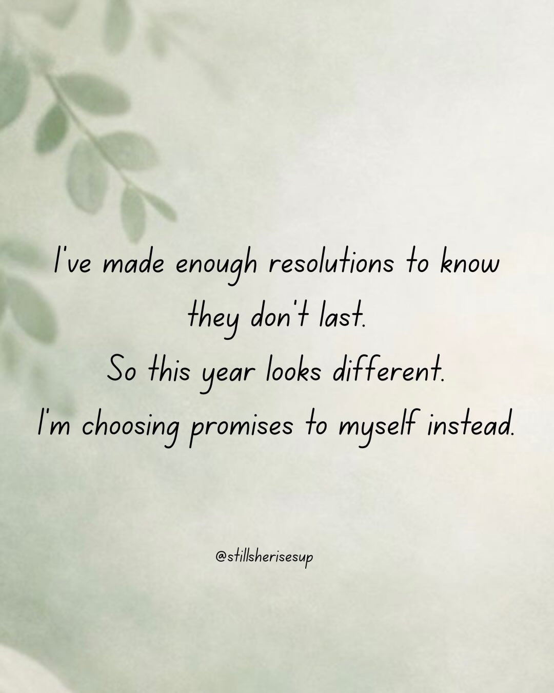 The new year doesn’t always feel like a fresh start.
Sometimes it just feels like… another day you have to survive.
When you’re carrying grief, exhaustion or burnout, resolutions can feel heavy. Unrealistic. Like something else you’re already failing before you begin.
So this year, I’m choosing promises instead.
Not the kind that demand perfection or productivity.
But the kind that leave room for bad days, slow days, and days where simply showing up is enough.
Promises to protect my energy.
To listen to my body.
To say no without explaining myself.
To honor the version of me that exists today, not the one I think I should be by now.
If you’re walking into this year tired, unsure, or unmotivated, you’re not alone. I see you.