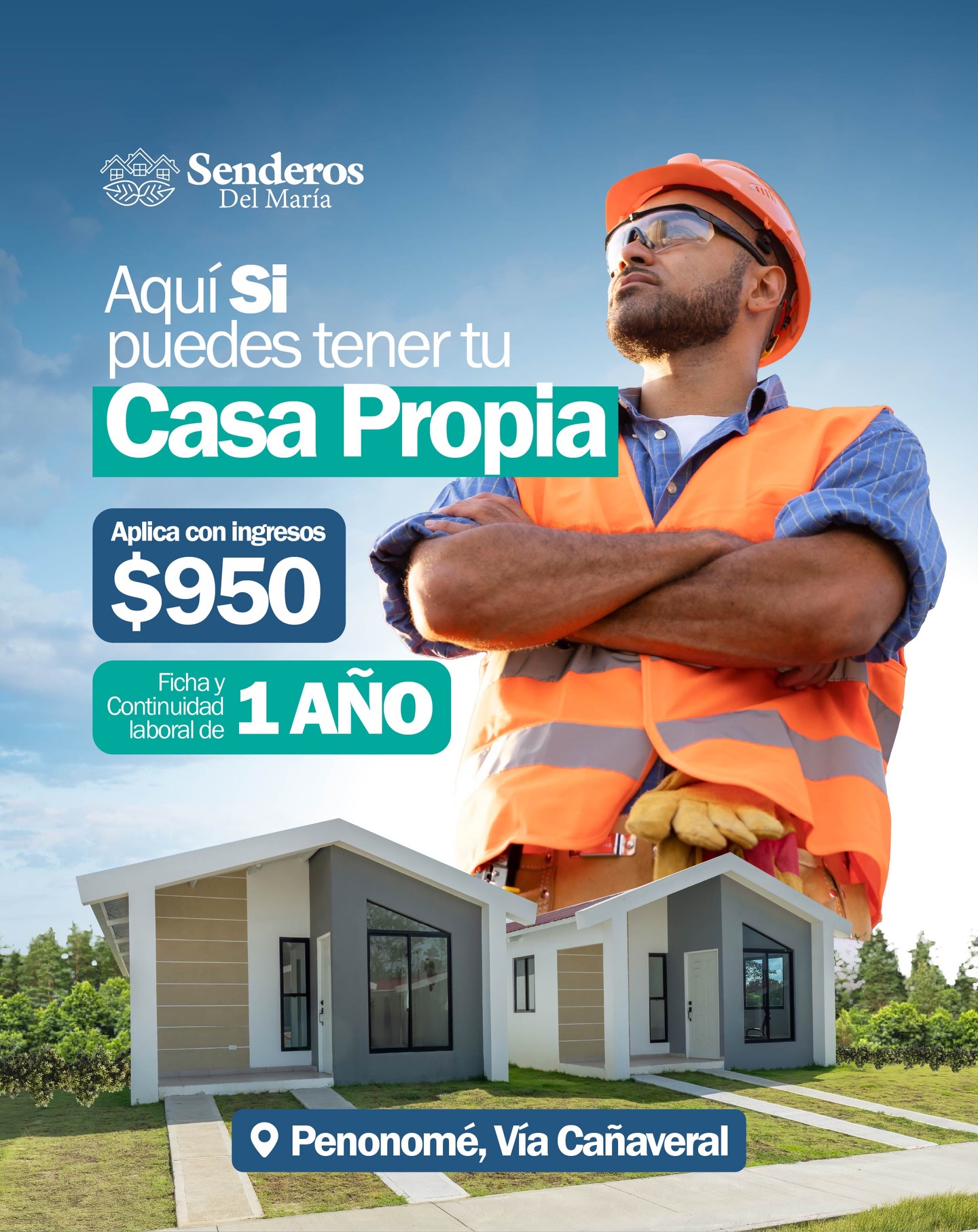 Llegó el Préstamo Hipotecario para Obreros de la Caja de Ahorros👷🏽♂️🏡
En este 2026, la Caja de Ahorros abre una nueva puerta con su Préstamo Hipotecario para Obreros, pensado para apoyar a quienes día a día construyen el futuro de otros… y ahora también el suyo.
Tu trabajo vale, tu familia lo merece y tu hogar propio es posible.🙌 En Senderos del María, en Penonomé, tu casa propia puede ser el próximo paso👌
📍 Penonomé, Vía Cañaveral
💼 Aplica con ingresos desde $950
📄 Ficha y 1 año de continuidad laboral
📲 Contáctanos hoy y te acompañamos en el proceso de aplicación con la Caja de Ahorros