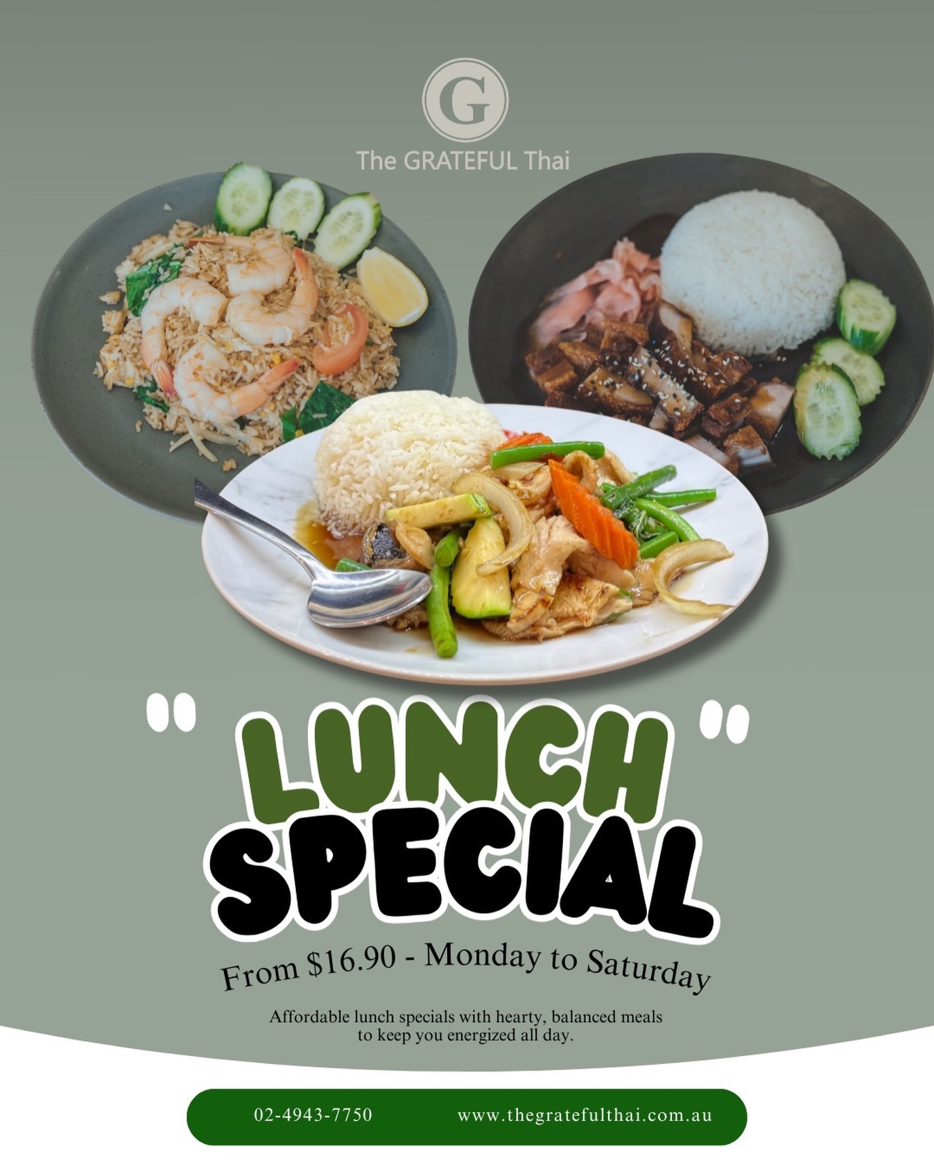 LUNCH SPECIALS NOW ON from $16.90
โ Freshly made
โ Fast service
โ Great value
๐ Charlestown Square
Your lunch break, upgraded
#thegratefulthai
#charlestown
#hunterhunterau