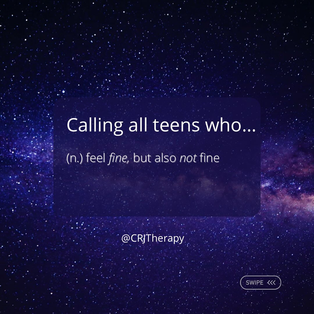 ✨ Teen life is loud - inside and out.
Therapy gives young people space to slow it down, make sense of emotions, and feel supported without judgement.
Friendships, sexuality, relationships, gender, neurodiversity, school pressure, home life - we can talk about it all.
Teens: you don’t need to be “bad enough” to get help.
Parents: early support can make all the difference and build skills that last.
#teenmentalhealth #itsoktonotbeok #teenmentalhealth #mentalhealthquotes #teensupport