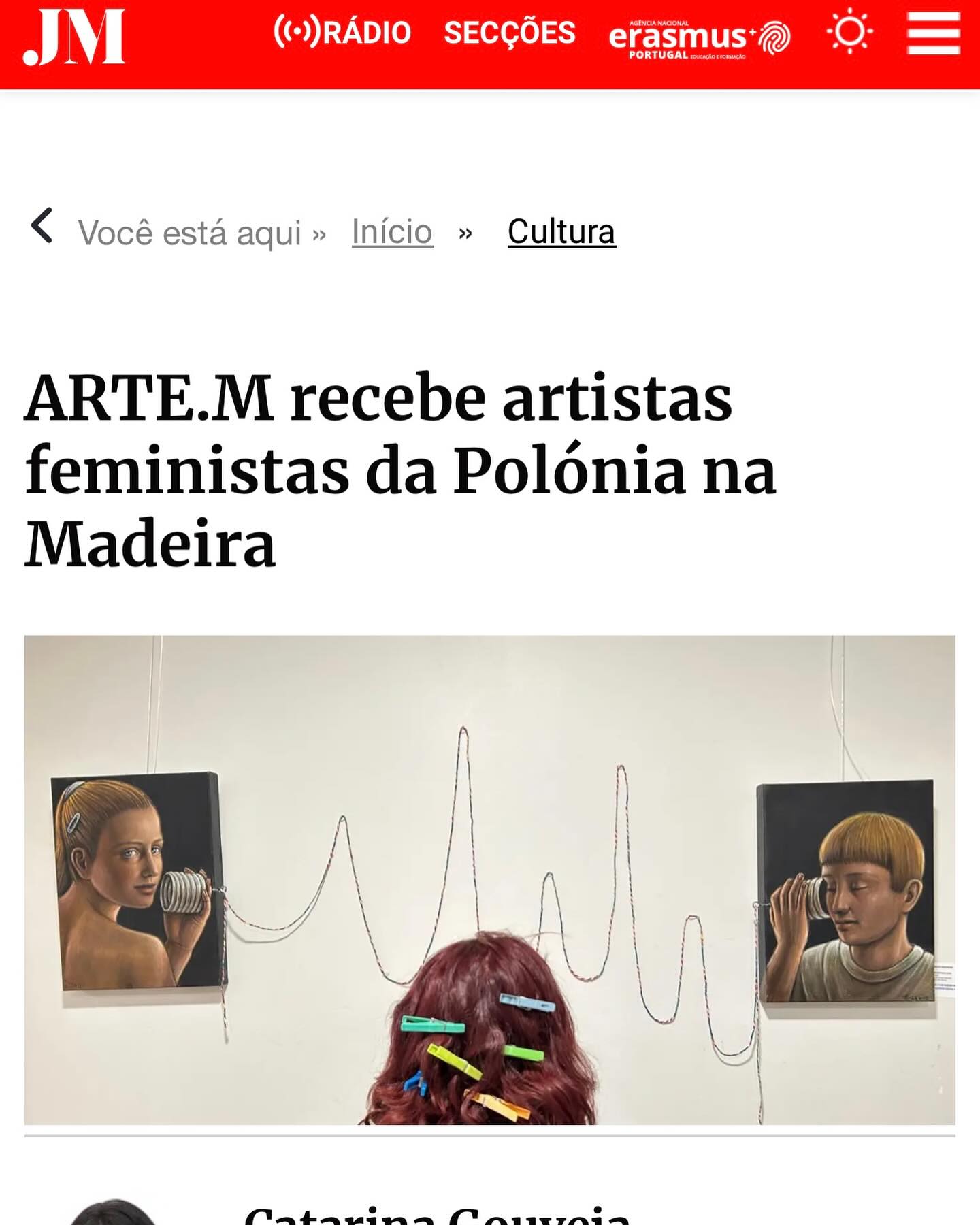 Our exhibition and international collaboration with @kobie__ty are gaining momentum — and we couldn’t be happier!
Huge thanks to JM Madeira @jm_madeira for the support, visibility and love shown to our project 💫
When media supports art, feminist voices travel further.
Grateful, inspired and moving forward 🚀📷 #artemassociation #erasmusplus #feministexhibition #artcentercaravel #arthubmadeira