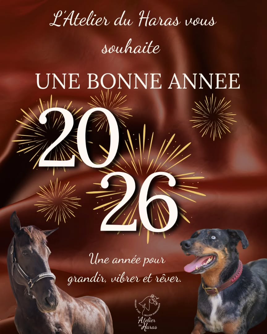 ✨ L’Atelier du Haras vous souhaite une très belle année 2026.
Que vos projets, qu’ils soient personnels ou professionnels, prennent forme, évoluent et se concrétisent.
De mon côté, j’espère que 2026 sera une année de continuité et d’évolution pour l’atelier avec de nouveaux projets déjà en cours, un site internet qui prendra le tournant de l’e-commerce, de nouvelles créations pour toucher encore plus de personnes, toujours autant de plaisir à imaginer et fabriquer des pièces sur mesure, et plusieurs participations à des salons prévues tout au long de l’année.
En parallèle, mon activité agricole poursuivra elle aussi son développement.
J’espère voir arriver les premières productions de l’exploitation d’ici le printemps 2026, ainsi que la mise en place des installations pour proposer de la pension pour les chevaux.
Enfin, 2026 sera aussi, je l’espère, une année pour profiter pleinement de ces deux activités, continuer à créer avec passion et passer du temps avec mes animaux.
Merci pour votre confiance et votre soutien 🥰
À très vite pour cette nouvelle année ✨
#latelierduharas #année2026 #newyear #artisansellier
