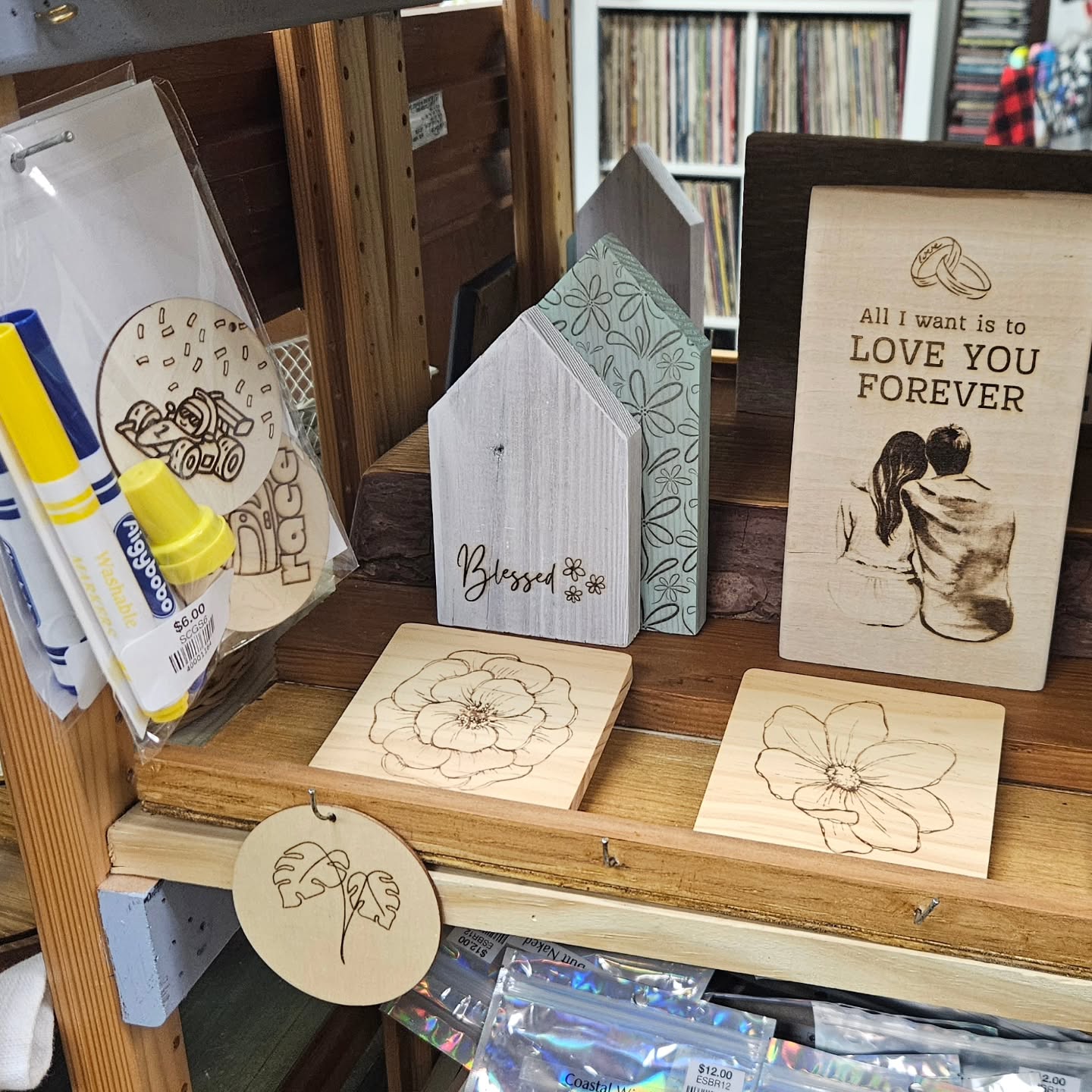 Dropped off new items at the Crossroads Country Market. There are some exciting new things coming at that space, so stay tuned. Then got a Caramel Cheesecake Latte next door at Llamazing Brew. Good start to a cold, rainy day.