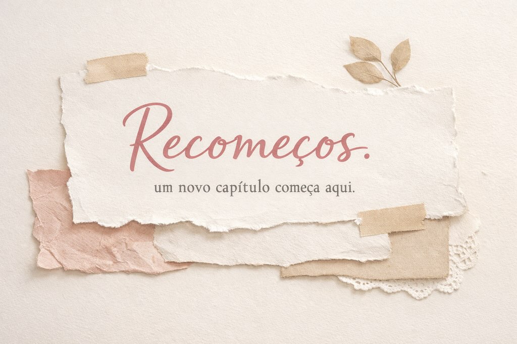 Recomeços nem sempre chegam com fogos.
Às vezes, eles vêm em silêncio.
Depois de um ano intenso, cheio de altos e baixos,
eu escolhi essa palavra para me guiar: 🤍recomeços.
Recomeçar com mais gentileza comigo mesma.
Com mais verdade no que crio, no que faço.
Com menos cobrança e mais presença.
Este perfil também muda comigo.
Um novo capítulo, mas com a mesma essência:
papel, colagem, pausas e rituais que aquecem o coração.
🤍 E você, qual palavra quer levar para esse novo ano?
Me conta nos comentários — vou amar ler.
#Recomeços #RituaisLeves #ArtJournalBrasil #ScrapbookCriativo
#planneraesthetic