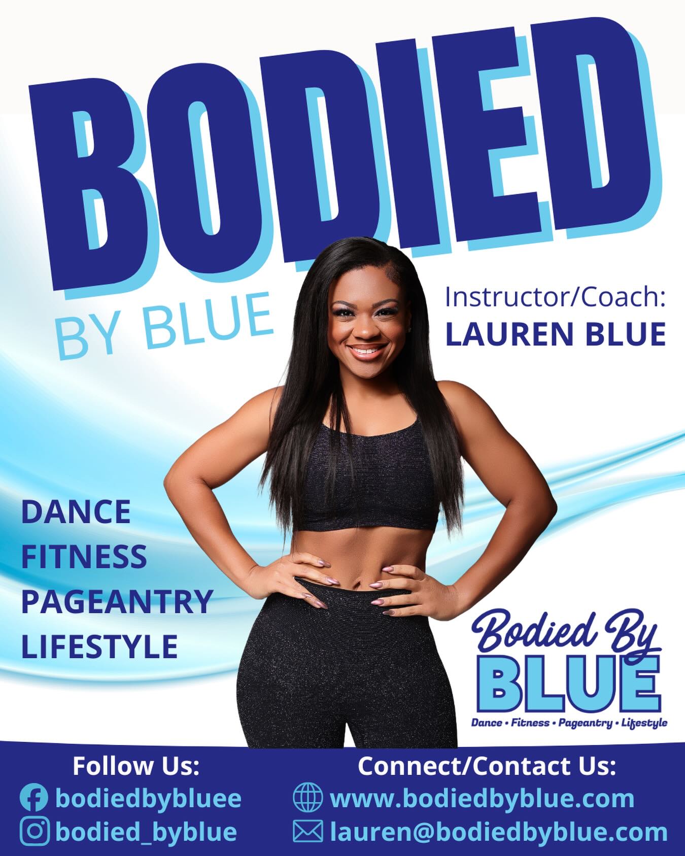 Welcome to Bodied by Blue! My name is Lauren Blue, and I am a dance instructor/choreographer, ASFA certified dance fitness instructor, pageant coach, and healthy lifestyle advocate. Join me along this new adventure as I follow my dreams of helping others meet their dance, fitness, pageantry, and health goals. Over the past year, I have been preparing to launch this business, and it has finally come to fruition. I want to first thank my Lord and Savior, Jesus Christ, for always being with me and guiding me along this journey. I also want to thank all of my family, friends, and fitness/life coach, @taylord_fit_, for supprting me along the way. Stay tuned for more info about Bodied by Blue, bookings, classes, and much more! #bodiedbyblue #dance #fitness #pageantry #healthylifestyle