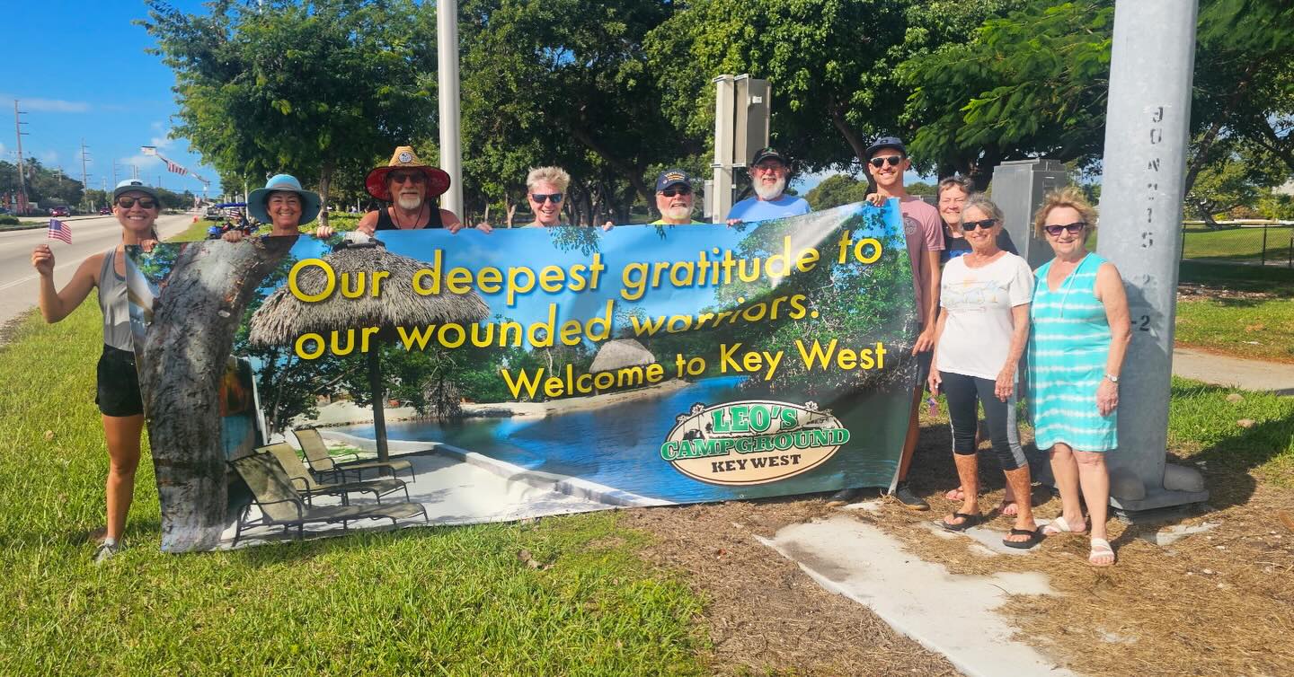 Proud moment at Leo’s 💙
Our campers came together to show support for the Wounded Warriors Ride here in Key West 🇺🇸 #leoskeywestcampground #woundedwarriorsride #keywest