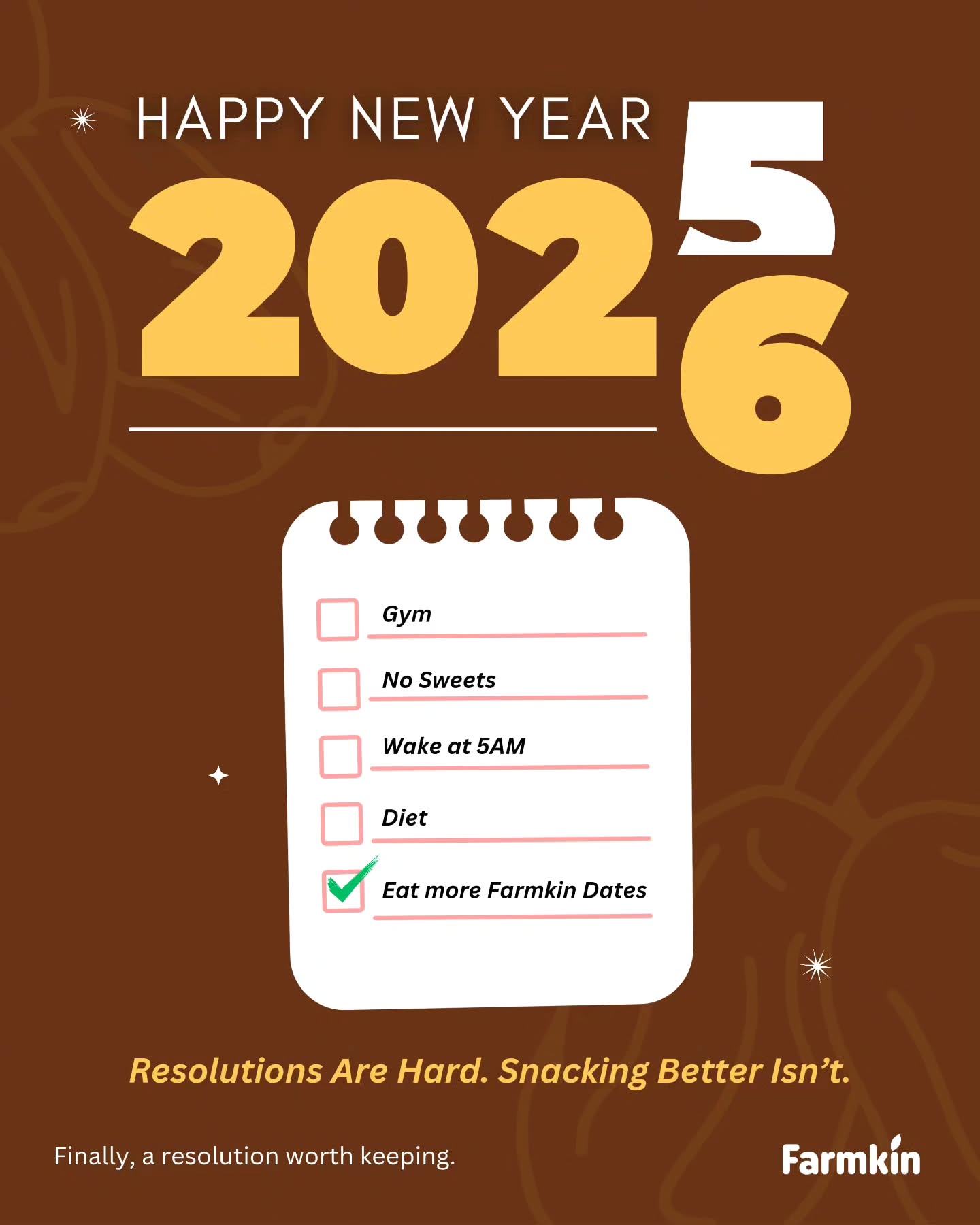 Happy New Year 2026!
Wishing you a year of good health, happy moments, and naturally sweet choices.
#Farmkin #dates #guiltfreeindulgence #newyear2026 #Healthysnacking