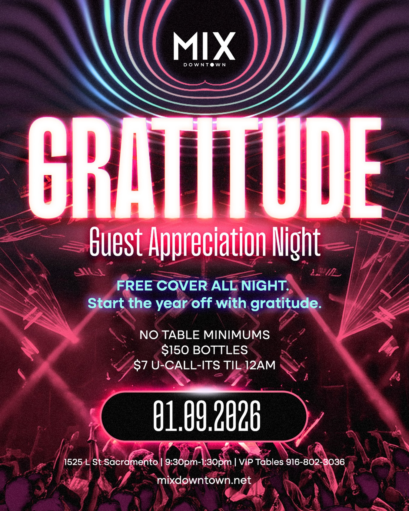 starting the year with gratitude 🖤FREE cover all night + drink specialsthis one’s for you. ....