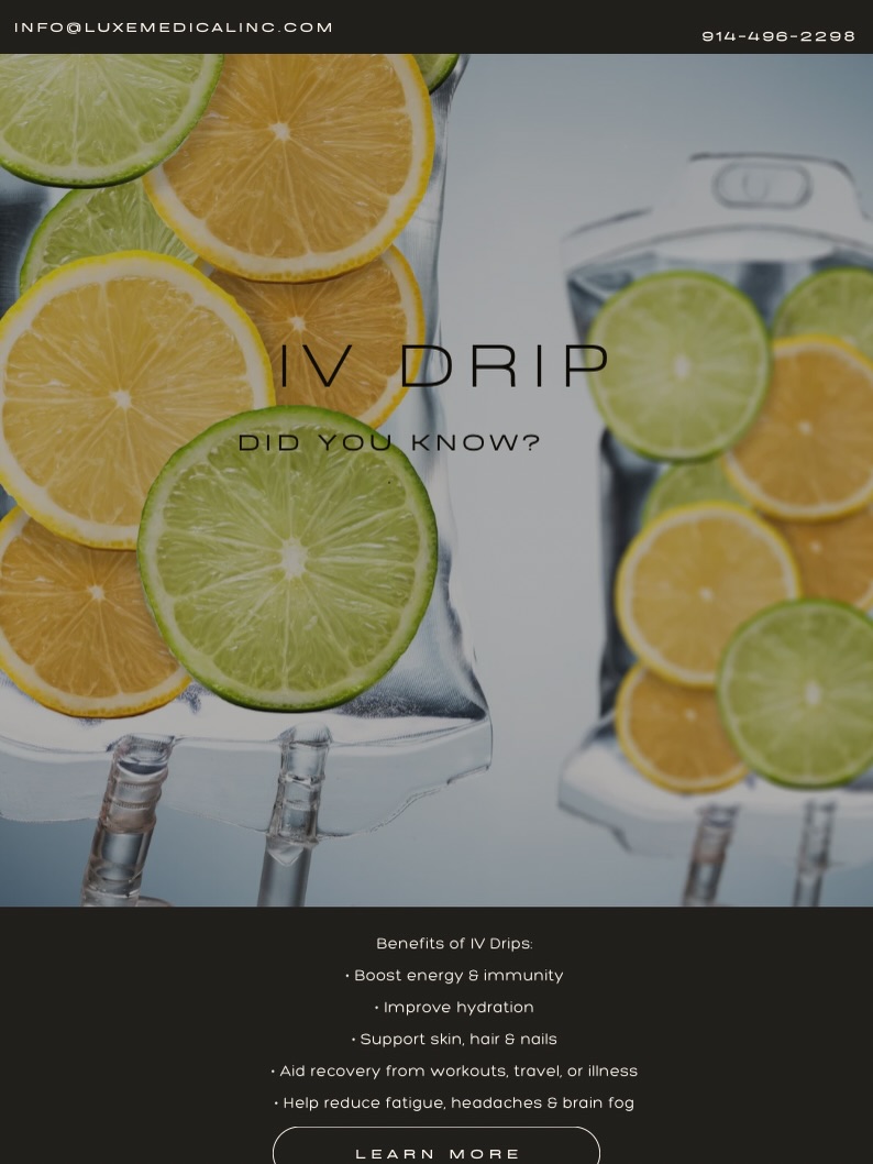 Winter is halfway over ❄️✨
Now’s the time to rebuild, recharge, and boost your immunity after the holiday season.
Start the new year feeling stronger and healthier with Luxe Medical 💉💆♀️
✨ Happy New Year from us to you ✨
📍 www.luxemedicalinc.com
📞 914-496-2298
#ImmunityBoost #WinterWellness #NewYearWellness #LuxeMedical #IVTherapy WellnessJourney SelfCareSeason