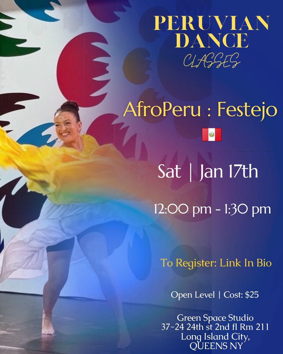 Happy New Year ! Im happy to announce my first Festejo class of the year so we can shake in the good vibrations and celebrate our ancestors ! There's no better way to enter the year than dancing with our whole heart. Click the link in my bio to register. I'll see you on the dance floor - VAMOS PA' YAAAA !