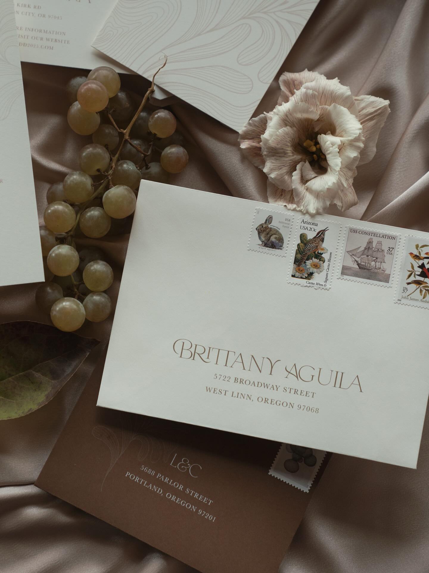 The predicted trendy colors for 2026 include plum and espresso—which is fine by me! Throw in some chartreuse and let’s have a party! These colors have been weaving their way subtly into invitation designs the past year, and I’m excited to see more of them! Also, 2026 couples, have you sent out your invites yet…you should get on that ;)
Venue: @amaterrawines
Planning & Design: @amandajeanpdxevents
Floral Design: @jackelopefloralco
Cake/Dessert: @banquettepdx
Photography and Super8: @madelinerosephoto @brianbrose
Models: @zoeecarina @viviangottfredson @arielllinnn @naomi__agustina
Drapery: @runestoneevents
Hair and Makeup: @marinahaynes_artistry
Signage: @lettersanddust
Rentals: @ardeneventcollective
Linens: @bbjlatavola #lettersanddust #customsigns #weddinginvitations #custominvitations #weddinginspo