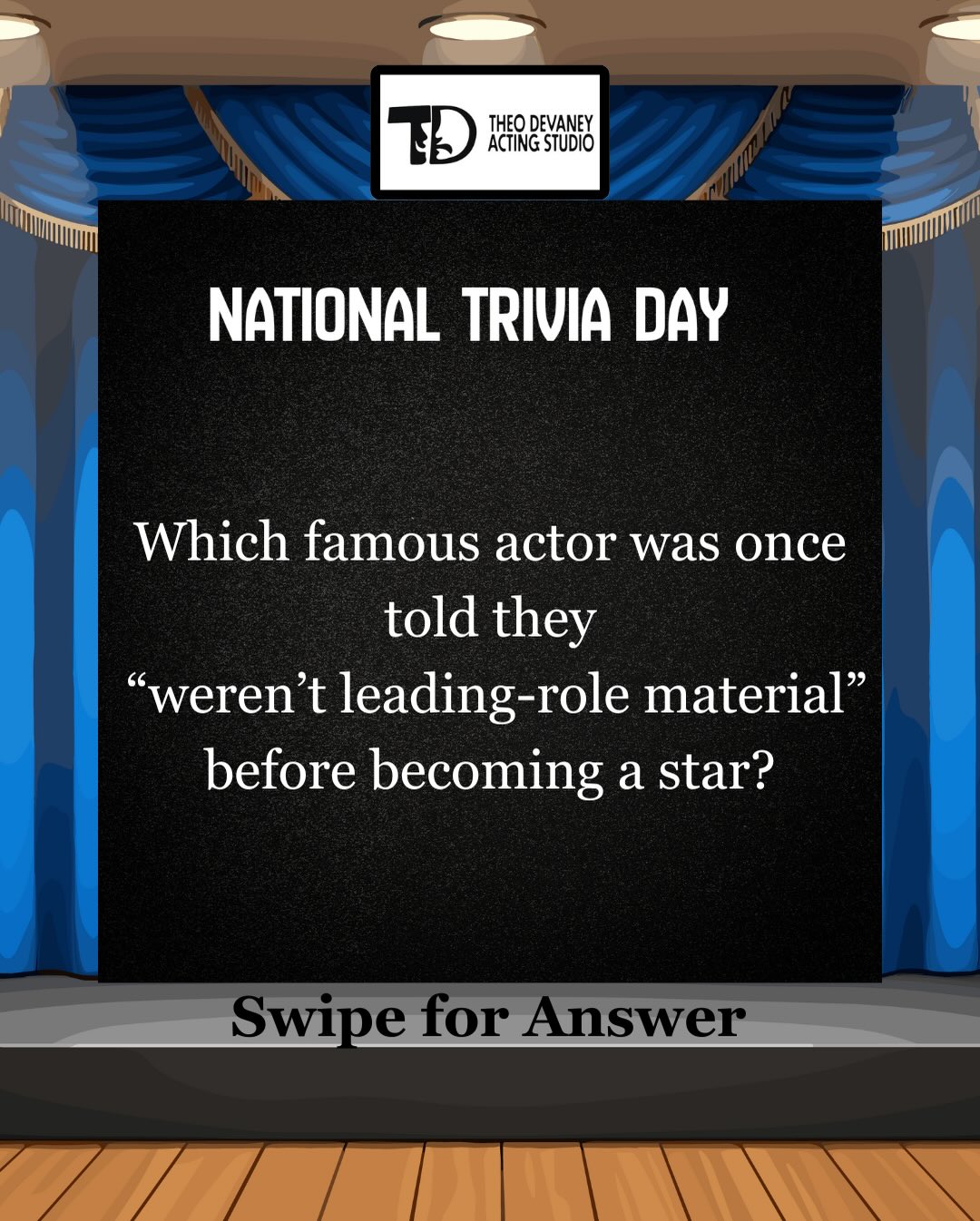 Drop your answer in the comments 👇🎬 before swiping to see if you were correct.
#NationalTriviaDay #ActingTrivia #actorslife #Didyouknow #question