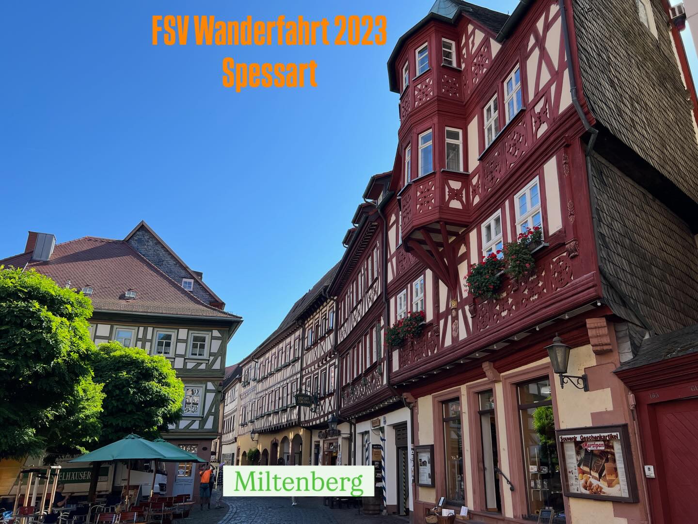 Am Freitag startete die Wanderfahrt 2023 mit einer Stadtführung in Miltenberg.
Danach folgte ein tolles Mittagessen gefolgt von Zeit zur freien Erkundung der Stadt.