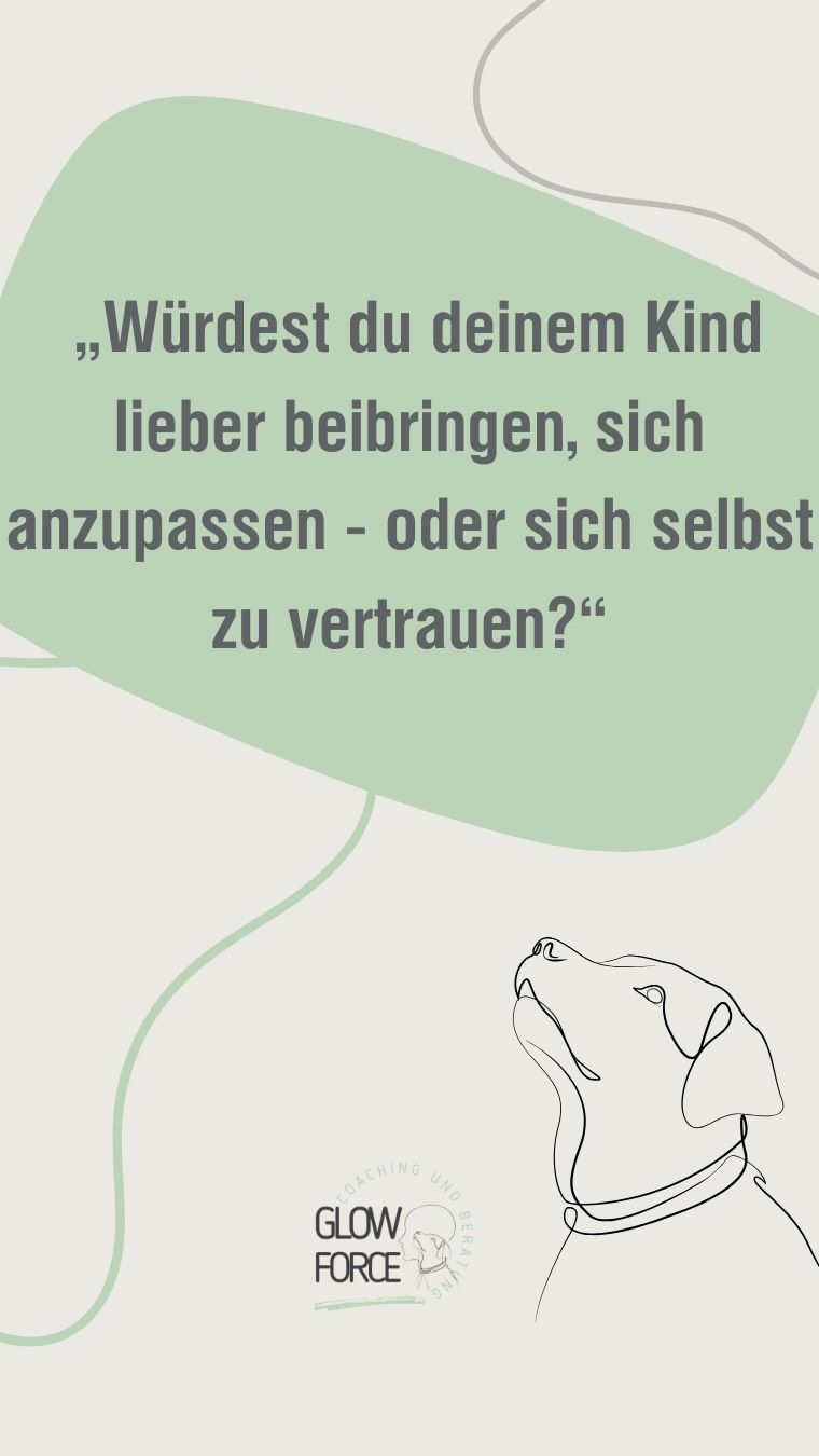 Viele Kinder lernen früh: „Sei leise.“ „Reiß dich zusammen.“ „Mach, was erwartet wird.“
Doch was sie wirklich brauchen, ist ein Raum, in dem sie spüren dürfen:
✨ Ich bin richtig, so wie ich bin.
✨ Ich darf fühlen.
✨ Ich darf wachsen – in meinem Tempo.
Genau das bietet GLOWFORCE GROW.
Ein ganzheitliches, hundegestütztes Coaching für Kinder, Jugendliche und Familien.
Mit liebevoller Begleitung, stiller Präsenz – und der tiefen Wirkung meiner Hunde. 🐾
Hier geht es nicht um Anpassung.
Sondern um Vertrauen. Verbindung. Entwicklung.
📩 Du möchtest wissen, ob das auch für dein Kind passt?
Melde dich gern für ein erstes Kennenlernen. Ich freue mich auf euch!
#Glowforce #hundegestütztesCoaching #ganzheitlichesCoaching #besondereKinder #VerbindungstattDruck #Selbstvertrauenstärken #Elterncoaching #achtsamkeitmitkindern #neuerWeg #Nervensystemregulation