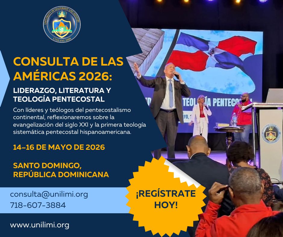 La Consulta de las Américas 2026 reunirá a líderes y teólogos del pentecostalismo continental para reflexionar sobre el liderazgo, la literatura y la teología pentecostal del siglo XXI.
📅 14–16 de mayo de 2026
📍 Santo Domingo, República Dominicana
👉 Sé parte de este momento histórico. ¡Regístrate hoy! (el enlace se encuentra en nuestro bio)