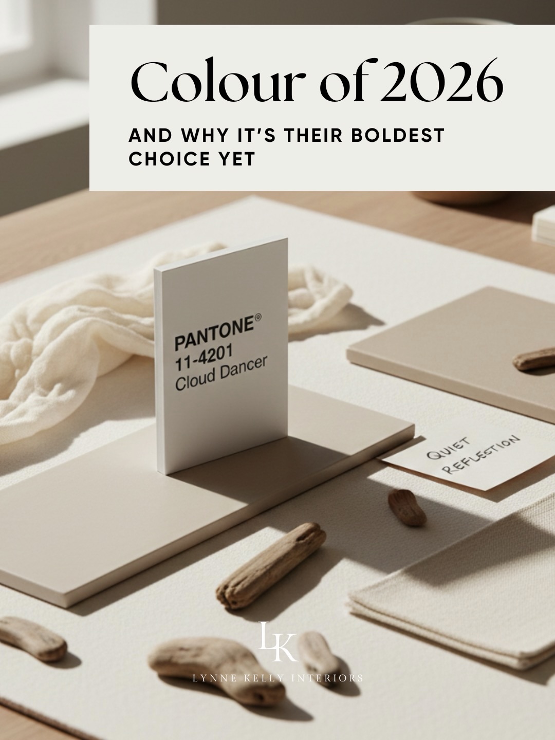 Pantone Colour of the Year 2026: Cloud Dancer 🤍☁️
Pantone’s Colour of the Year always reflects the cultural mood — and this year’s choice says a lot. Cloud Dancer, a soft, warm white, represents calm, clarity and a reset from visual overload. It’s not about being safe; it’s about creating space.
In interiors, Cloud Dancer supports tactile minimalism, allowing texture, material and light to lead. Quiet, intentional and emotionally intelligent design.
👇🏼 Comment “CLOUD” to read our full blog post on Pantone Colour of the 2026 ☁️
Are you here for Cloud Dancer or bold colours? 💭
Let us know below!