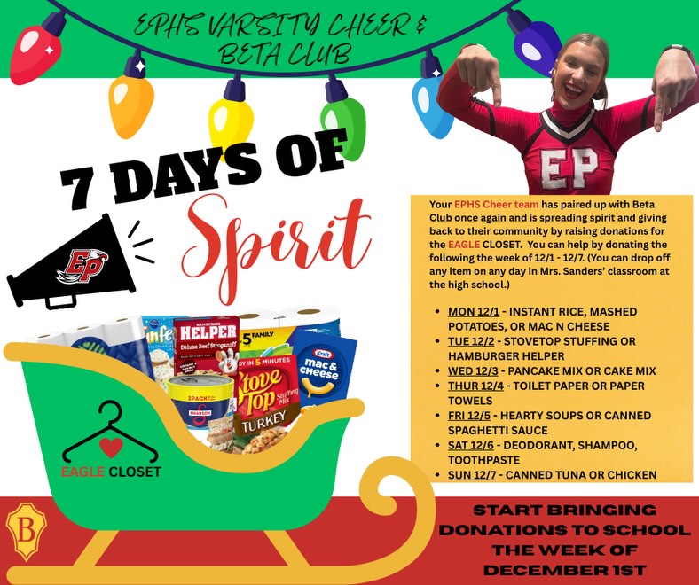 East Prairie Cheer had a busy month helping out the community!