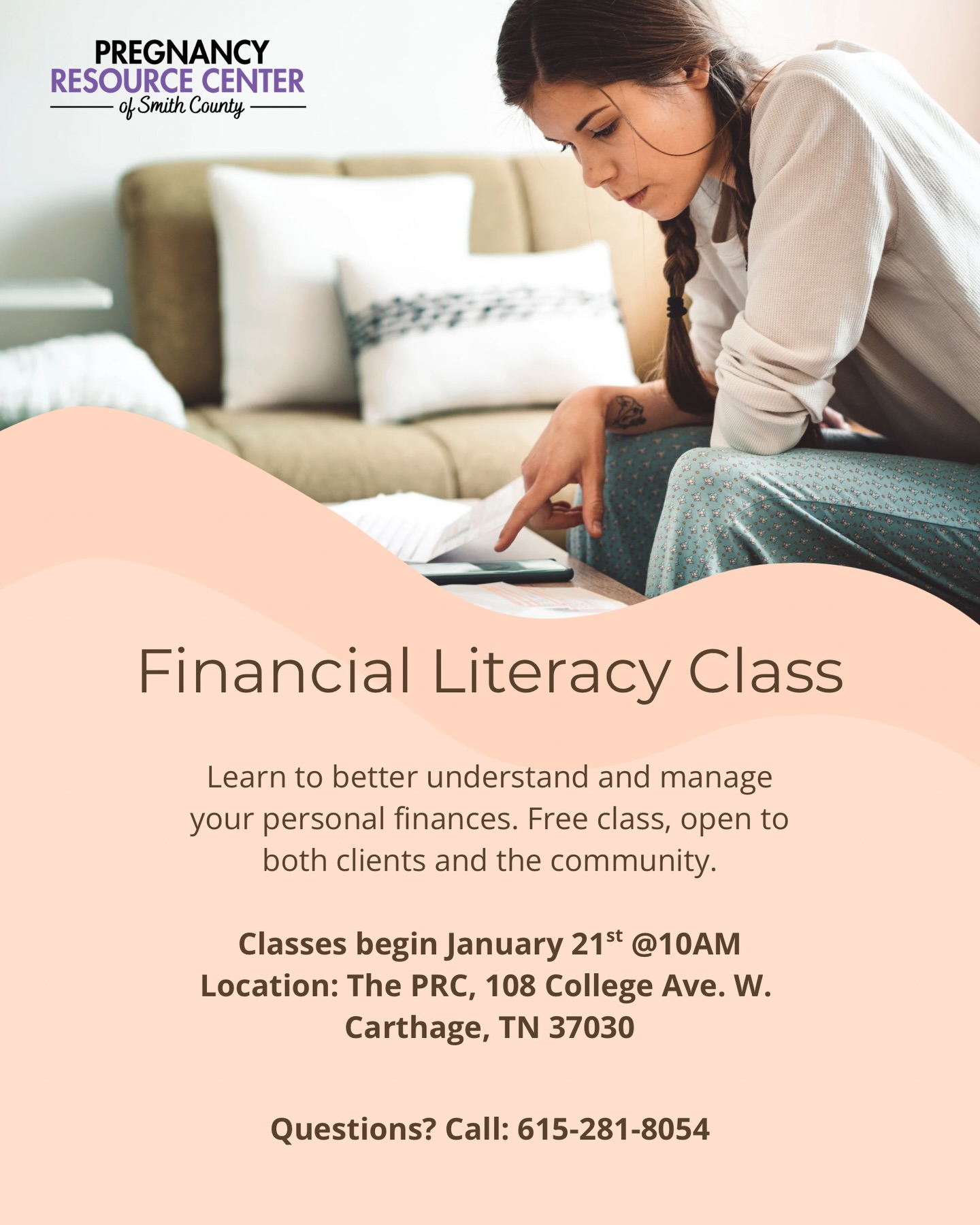 Finances can feel overwhelming — especially during seasons of change — and that’s more common than you might think. You don’t have to figure it all out on your own.
Join us for a free Financial Literacy Class, where you’ll learn practical tools to better understand and manage your money. It’s a welcoming space to ask questions, build confidence, and step into the new year with greater confidence.
We’d love to have you with us!
Classes begin January 21st @10AM, at the PRC, 108 College Ave. W.
Carthage, TN 37030
Please contact us at 615-281-8054 with any questions