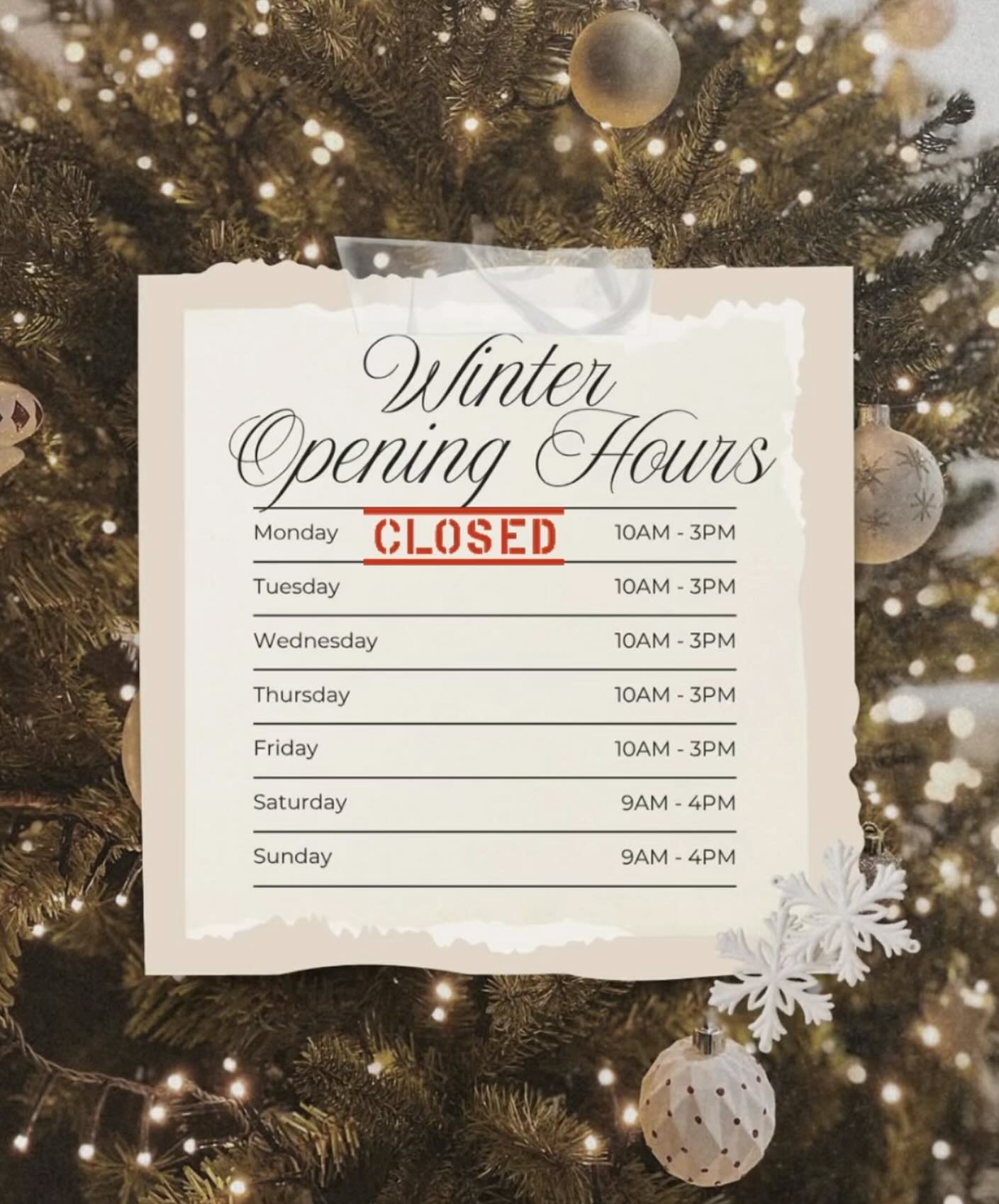 ✨ Just a little reminder ✨
We’ll be closed this Monday 5th to take some time to rest & reset. Back open as usual from Tuesday 6th January 10AM.
Thank you for keeping us so busy over the festive season, we’ve loved welcoming every single one of you 🤍And a huge thank you to our wonderful team. Some days were busier than expected, and we’re so proud of how you all pulled together.
The support over the festive season has meant so much. We’re growing, getting ready, and can’t wait for what’s ahead. We can’t wait to serve you even better and make Christmas 2026 extra special 🎄✨