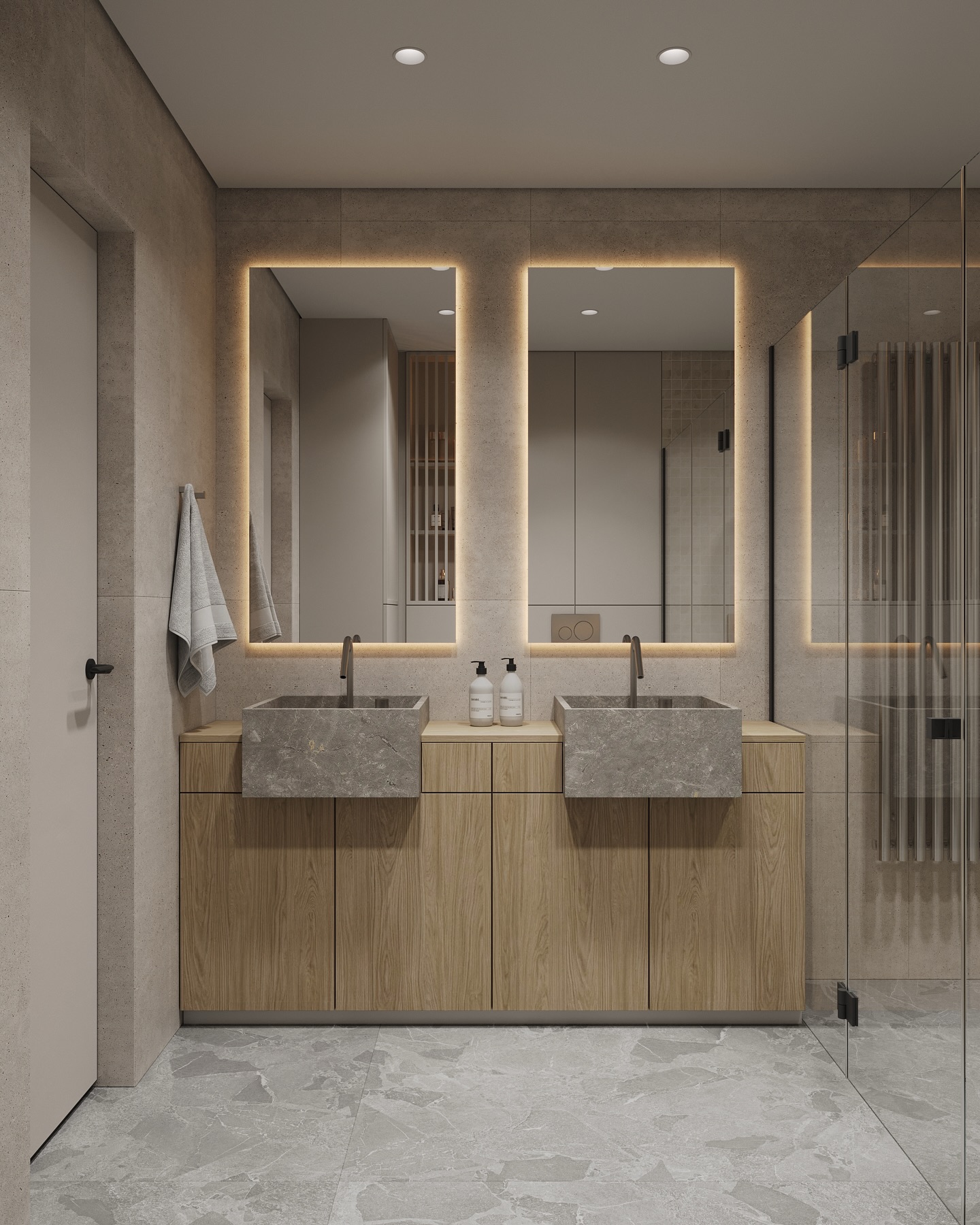 Master bathroom design - minimal and elegant as the bedroom✨
______________________
•design-project “Nordic Ember”
•#did_nordicember
•design: @design.in.details
•location: Zagreb, Croatia
______________________
📩DM to begin your design journey with us
#interiordesigninspiration #moderninteriordesign #miamiinteriordesign #bathroomdesign