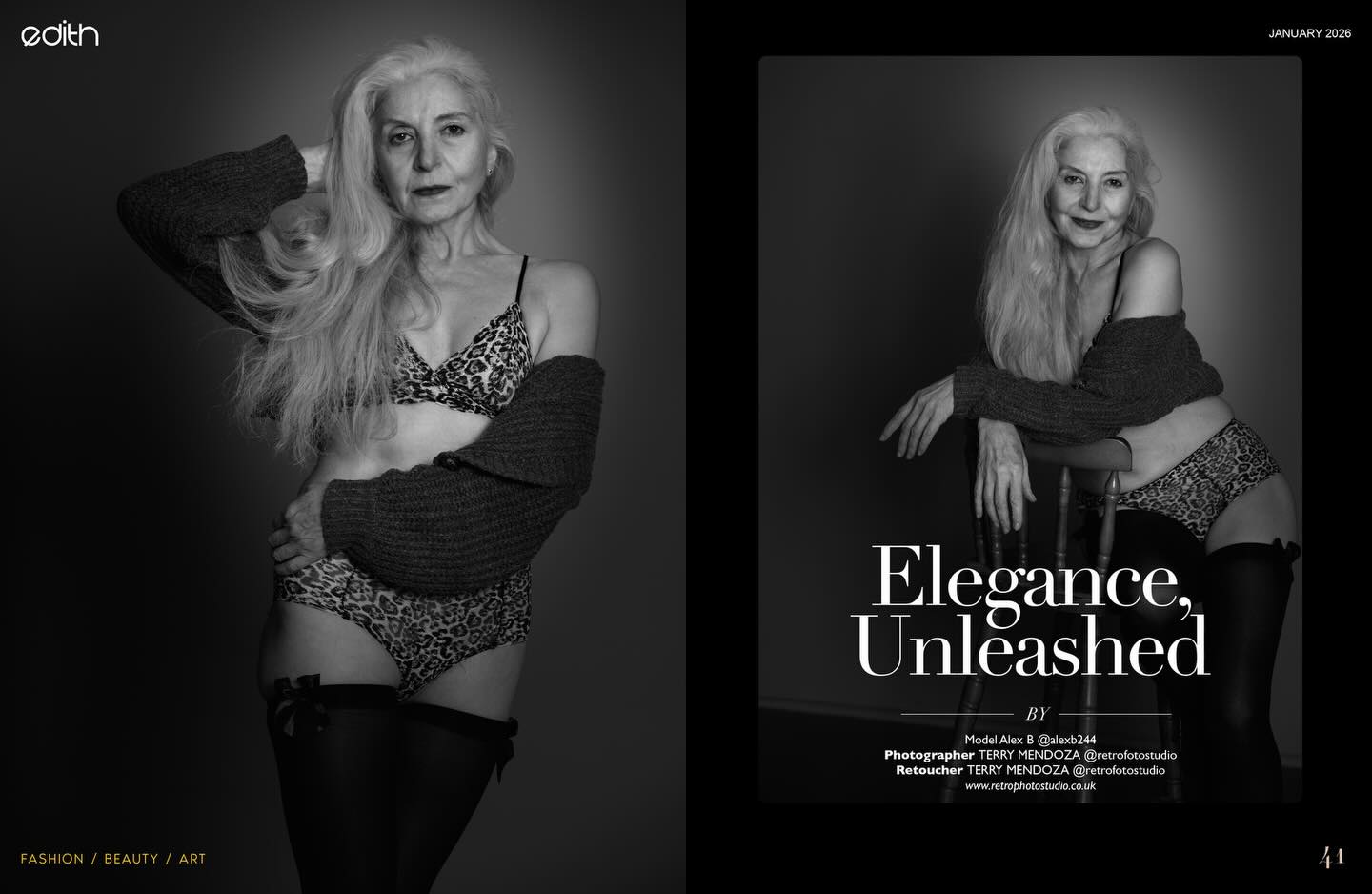 Delighted that some of the images Terry @retrofotostudio took of me have just been published in @edith_magazine - more to come in @femmerebellemagazine
This rounds off nicely my personal project about older models in lingerie.
Wearing @understatement_underwear (my favourite)
Thank you to all who have supported me in this endeavour.
#fashionneedsus
#oldermodelsrock
#lifeafter60
#embracingbodyneutrality