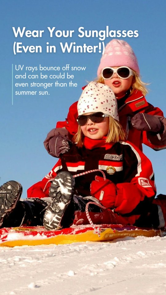 Sunglasses aren't just for summer.
Snow reflects up to 80% of UV rays, which means winter sun exposure can be just as intense, and sometimes even more so, especially for kids.
Wearing sunglasses year round helps protect young eyes from UV damage and reduces glare during winter activities like skiing, sledding, and playing outdoors.
If it's bright enough to squint, it's bright enough for sunglasses
#wintereyehealth #kidsvisioncare #northvancouver #lynnvalleyoptometry