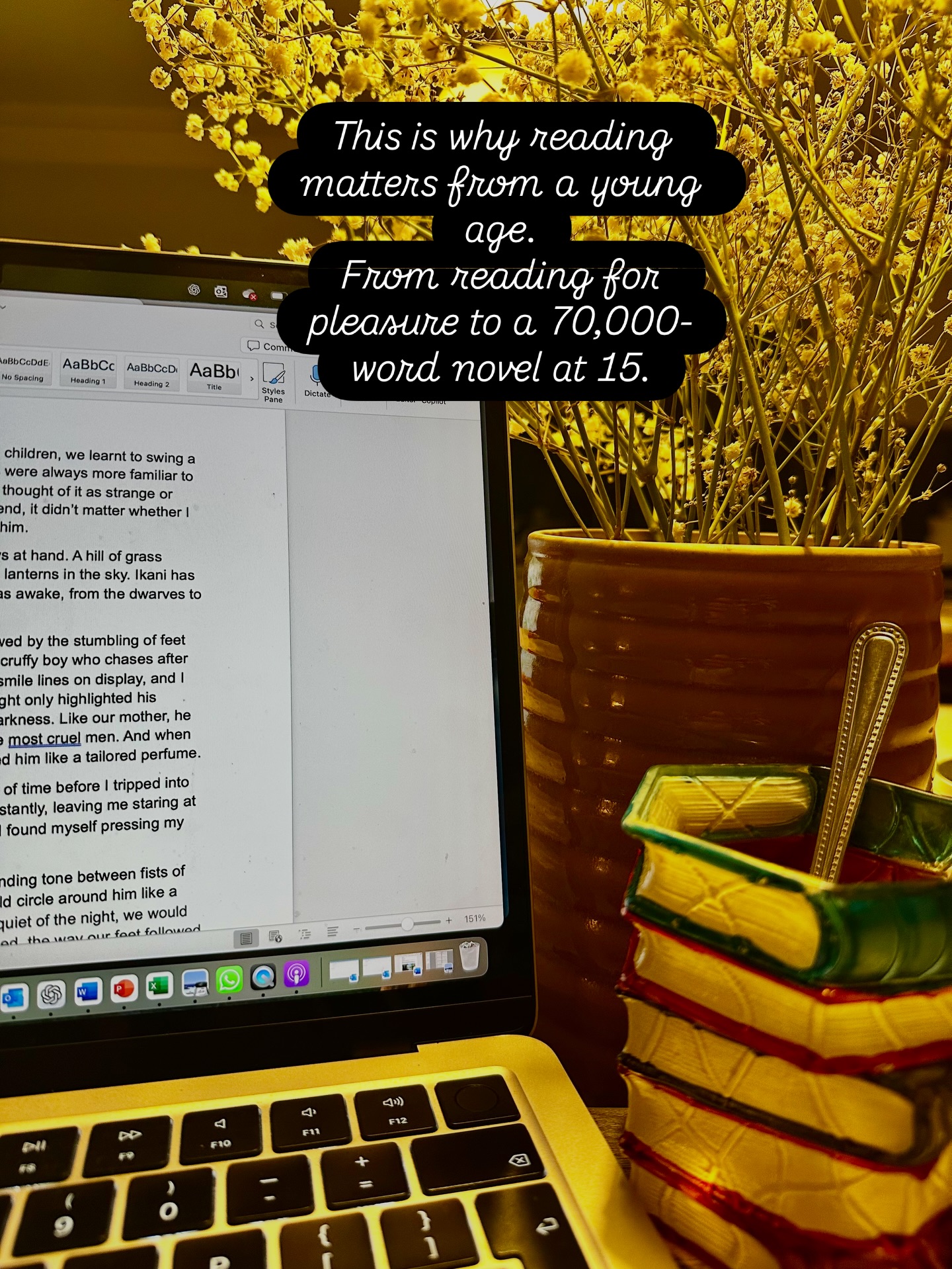 Reading this submission by a 15-year-old I, honestly had to pause for a moment.
I remember her telling me years ago, during one of the writing sessions, how reading was always something she enjoyed. Books were her choice. Her comfort. Her quiet space.
Today, that love for stories has grown into a full-length novel.
As we mark Reading for Pleasure Year, this feels like a reminder worth sharing. When young people read because they want to, stories don’t stop with the last page, they return as stories of their own, born from imagination.
#ReadingForPleasure #YoungWriters #PowerOfReading #StoriesMatter #creativeexpression #youngboices