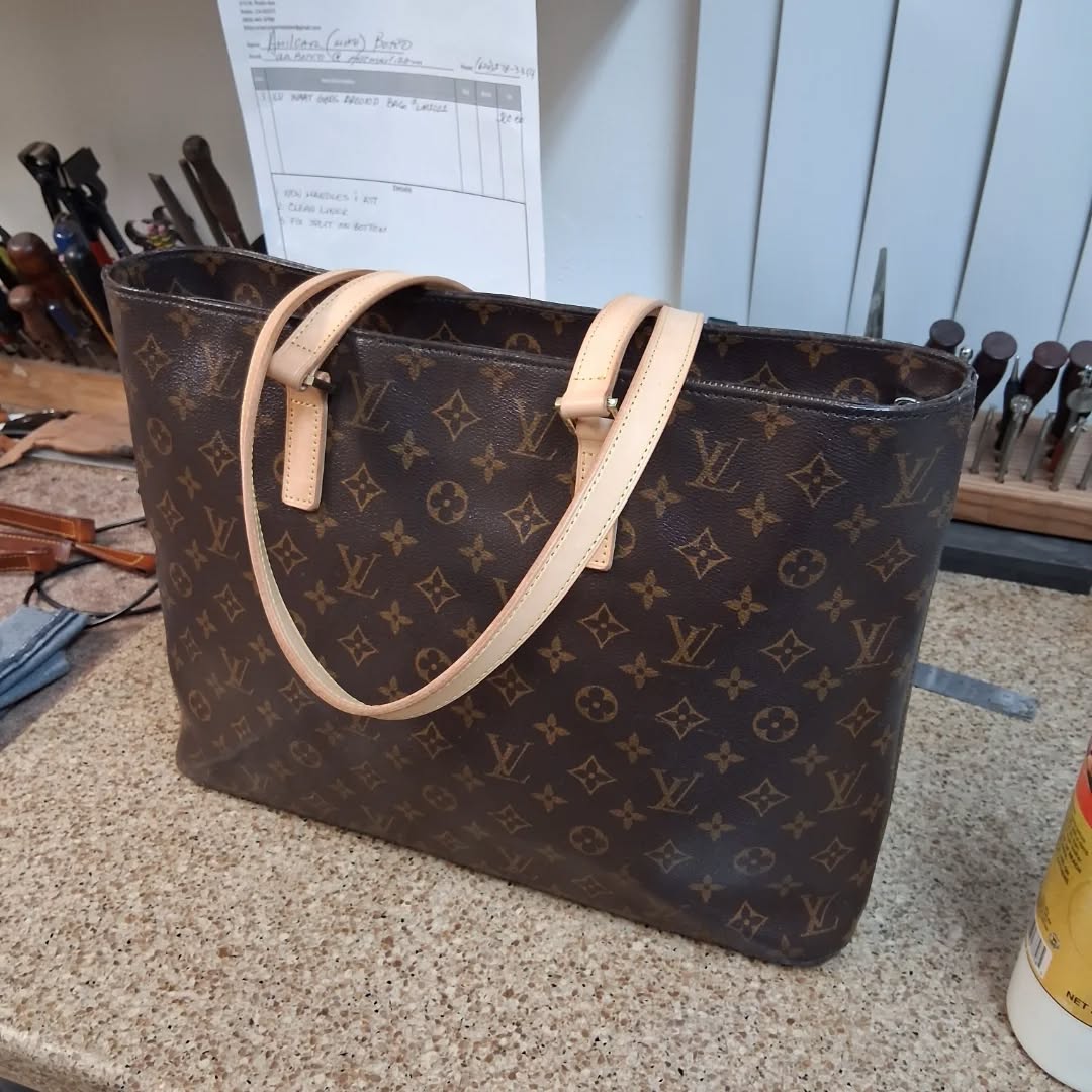 Your old LV Bag needs some repair and LV won't do it? Send it to me. I'm not cheap, but you'll get outstanding work. This bag required removal of lining to replace straps and attachments. Interior cleaned before reinstalling. #louisvuitton #luxury #vintage #luxurybag
