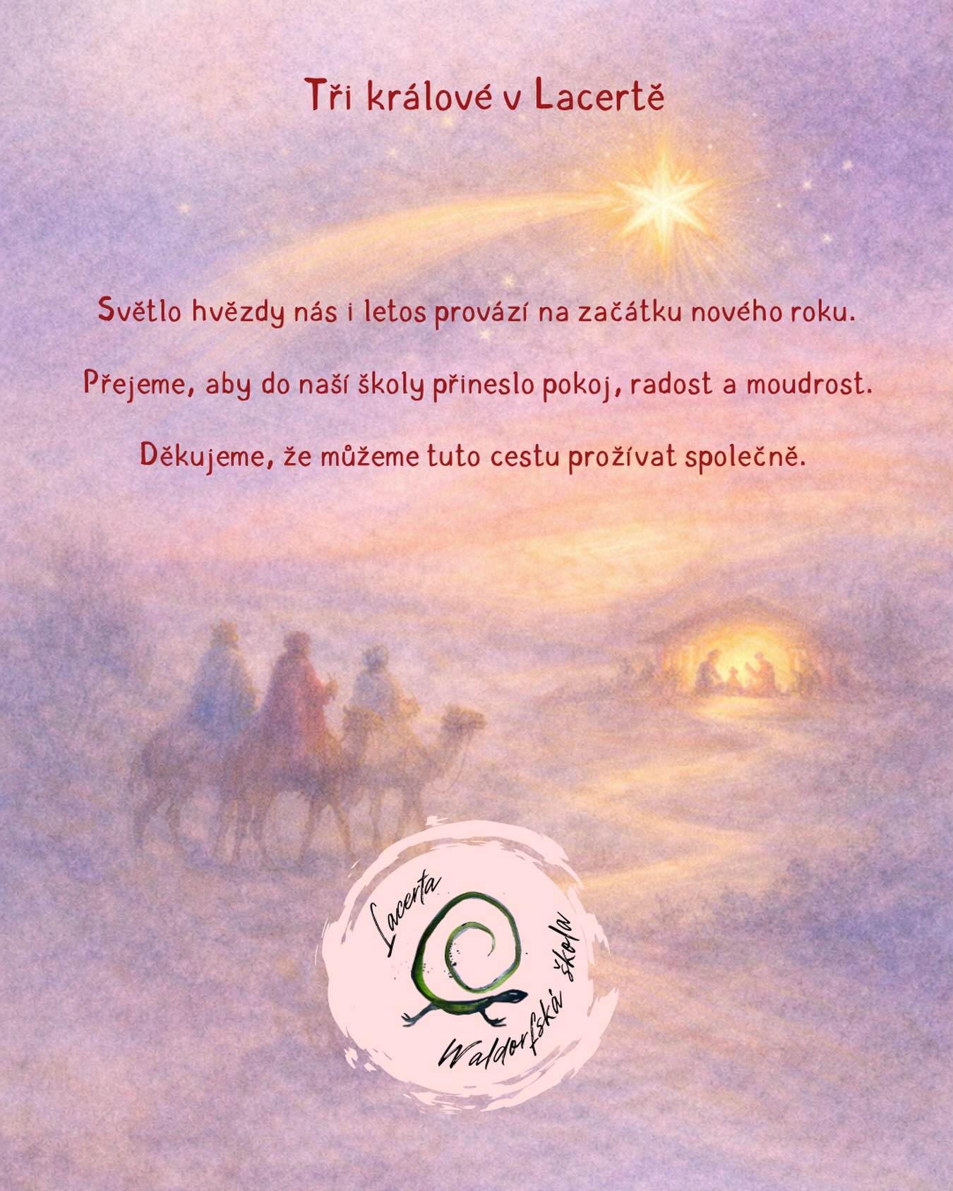 U nás ve škole
Vyprávíme si o Třech králích, zpíváme, hrajeme si a tvoříme.
Světlo příběhu nás provází celým dnem –
a přejeme si, aby nás provázelo i po celý rok. 👑👑👑🦎
#trikralove #waldorflacerta #děti
