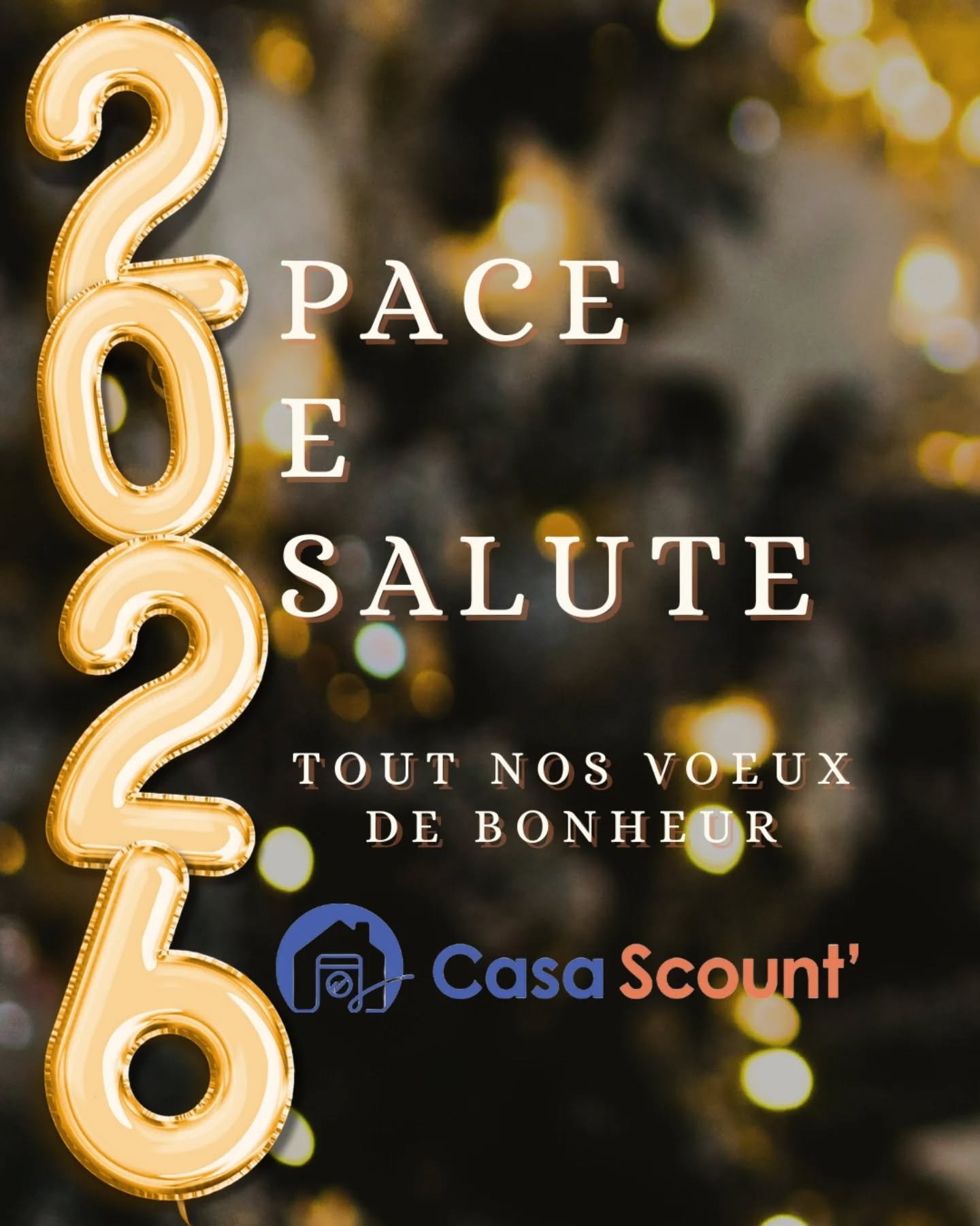 ✨ Pace e Salute - Bonne année 2026 ✨
Toute l’équipe Casa Scount vous adresse ses meilleurs vœux pour cette nouvelle année.
Que 2026 soit synonyme de santé, de bonheur, de sérénité et de beaux projets,
et qu’elle vous offre de précieux moments à partager.
Merci pour votre confiance 💙
#BonneAnnée2026 #MeilleursVœux #CasaScount #Bonheur #santé