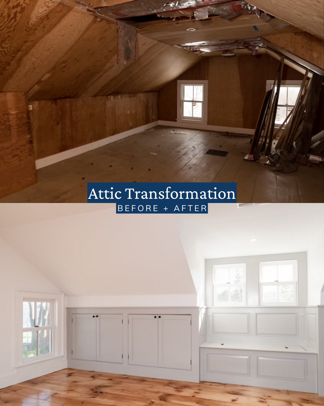This renovation turned a dark attic space into a functional bedroom with an abundance of built-in storage. Natural light and white finishes brighten the room and completely changes the usefullness of the space.
If you're in need of smart updates that add significant value to your home, reach out to make it happen: 518 802-8268.
#sawteethcarpentry #atticrenovation #customhomes #adirondackbuilds #craftsmanshipmatters