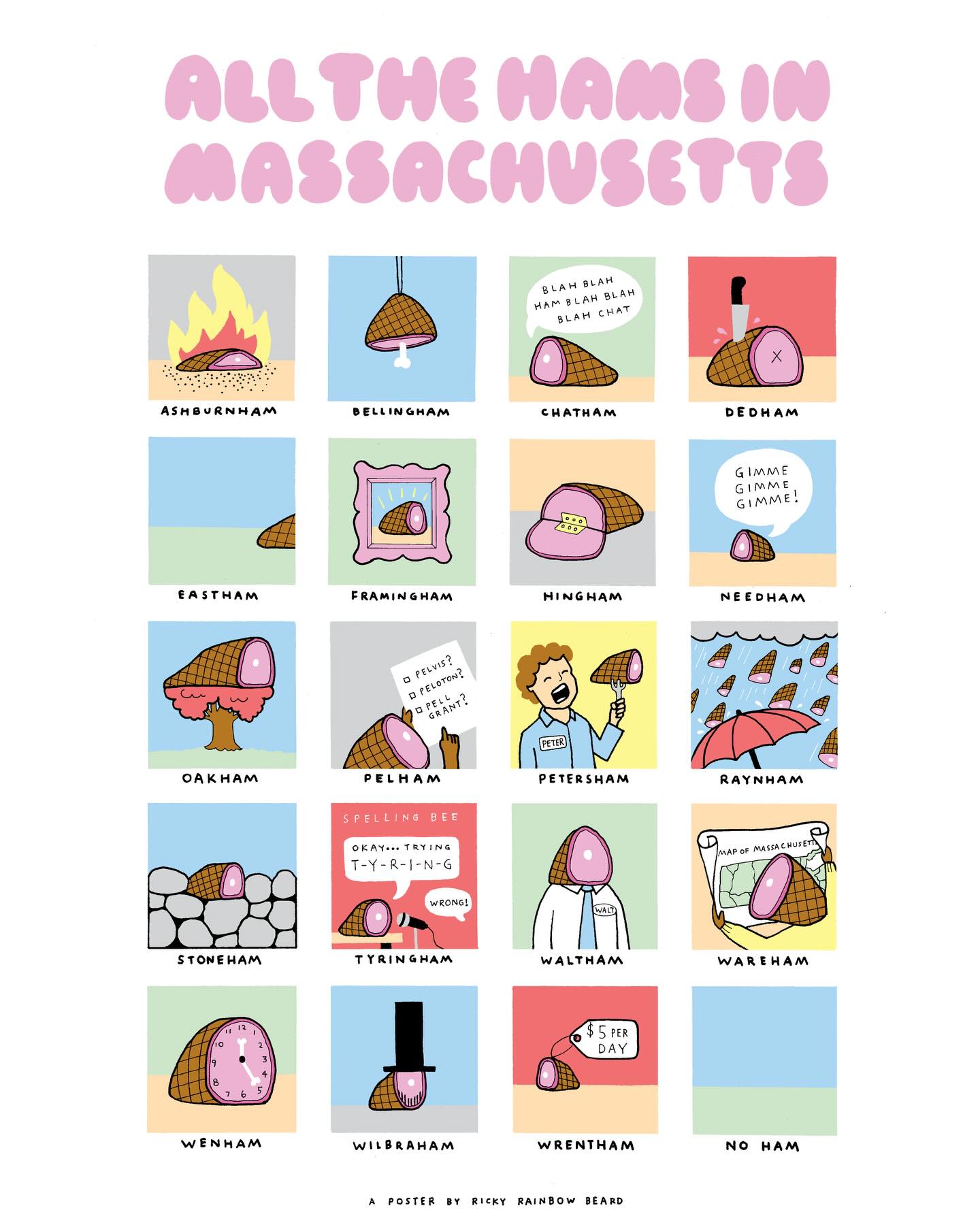 Hello and Happy New Year! If you’re looking for something cute that will make you giggle, I designed this poster with @holly.made.it last year and it’s available for sale @themapcenter now! You can get your own signed copy there 🌈🤭🍖