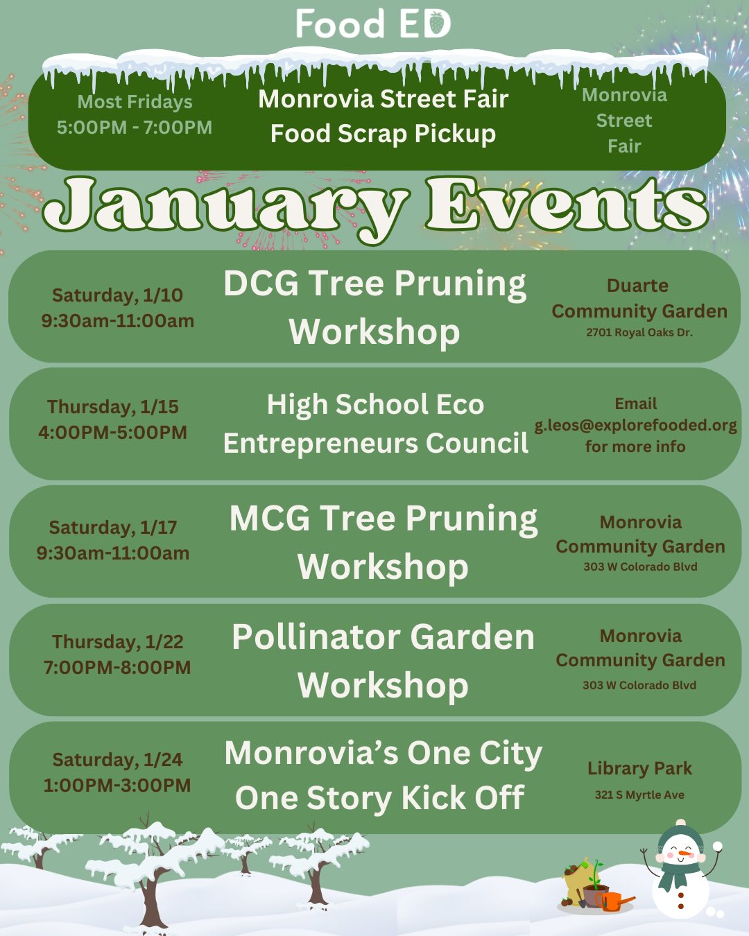 New year, new skills! Join us this January for two hands-on Tree Pruning Workshops and a Garden Pollinator Workshop to help your space thrive! ✨🌱
#community #event #workshop #sangabrielvalley #monrovia