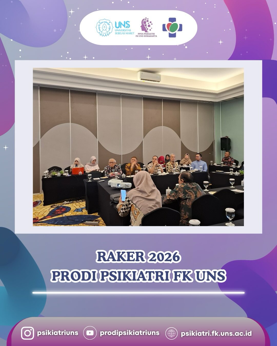 *Rapat Kerja Tahunan PPDS Psikiatri FK UNS*
Program Studi Psikiatri FK UNS mengawali tahun dengan Rapat Kerja Prodi sebagai momentum evaluasi dan perencanaan ke depan. Rapat ini membahas capaian program tahun sebelumnya serta strategi pengembangan pendidikan, penelitian, dan pengabdian di tahun 2026.
Dengan semangat kolaborasi dan komitmen bersama, Prodi Psikiatri FK UNS terus melangkah untuk meningkatkan mutu dan kontribusi di bidang kesehatan jiwa.