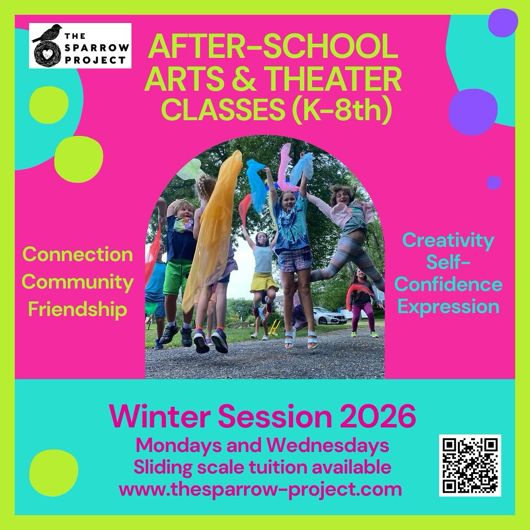 Register today! Classes for K-8th grade. Time to connect, create and build confidence! Your story always matters. With over 25 years of experience Sparrow is always ready to fly and have fun. We hope you will join us this season!!!
#artprogram #kidstheater #vermontkids #thesparrowproject360