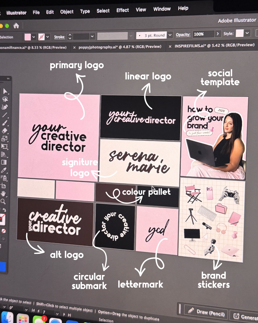 A fun little rebrand I got to work on with @yourcreativedirector_ in December!
Serena was struggling to find an indentity that felt good for her. She wanted to go all in for 2026 and have everything in place to create a consistent and recognisable brand. So we created one that reflected both her creativity & her professionalism. A brand that says “I’m fun, but I mean business!” 👏
My diary is now open for new projects beginning February 2026! Interested? Let’s chat!
#brandidentity #rebrand #brandinginspiration #logodevelopment #brandidentitydesigner