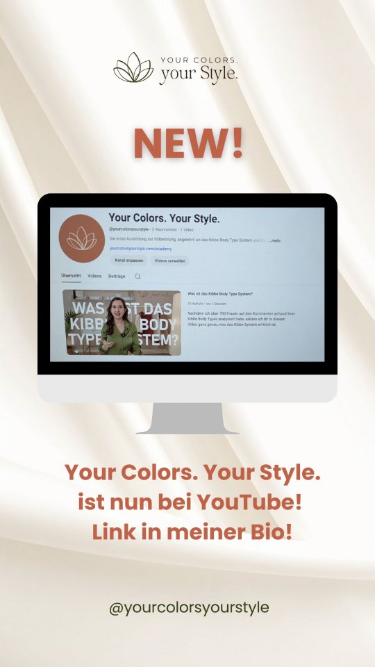 Seit heute ist mein YouTube-Kanal online! 🎉
Auf meinem YouTube-Kanal findest du Erklärungen zum Kibbe Body Type System sowie Videos rund um Stil und Körperanatomie.
Ich freue mich riesig, wenn du mir dort folgst und meinem ersten Video ein Like da lässt.
Link in meiner Bio!
Alles Liebe,
Fayana