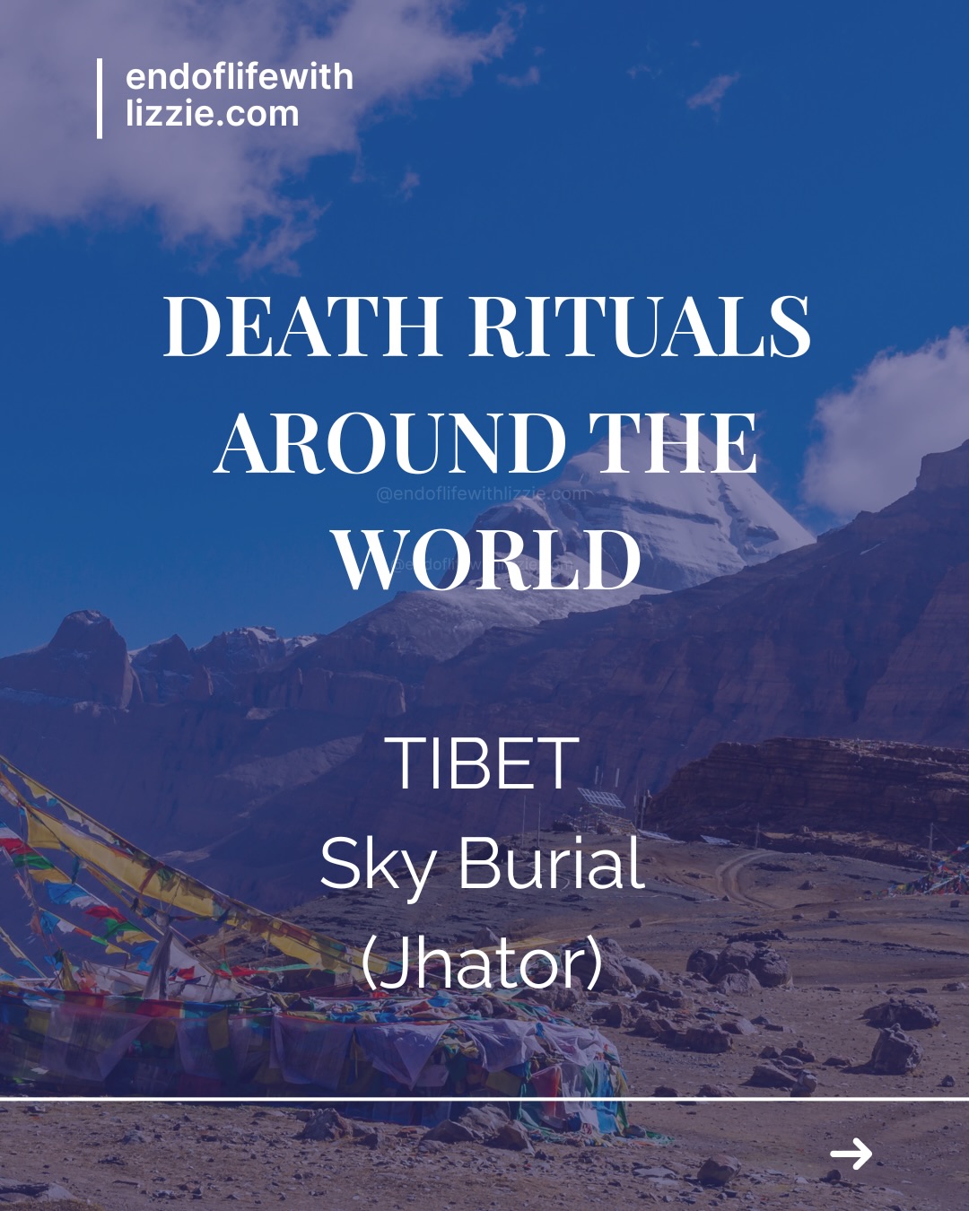 Gentle note: This post discusses death and cultural death rituals. There are no graphic details, but the themes may feel tender for some. Please take care while reading, and step away if needed 🥰
In Tibetan Buddhism, a sky burial; Jhator, meaning “giving alms to the birds” is not about loss, rather its about generosity.
After death, the body is understood as solely matter, not the ‘self’. What follows is a final act of offering: returning the body to sustain other life, and embodying impermanence not as an idea, as a lived truth.
This ritual teaches us that death does not have to be hidden, rushed, or feared.
It can be met with purpose, reverence, and meaning AND within its cultural context, can be deeply stabilising, rather than traumatic.
Sky burial is a sacred cultural and spiritual practice. It is not a spectacle, nor a tourist experience, and many ceremonies are private or restricted.
This post is shared for education and reflection only, to honour the belief system and the wisdom it carries, not to sensationalise or diminish it.
#DeathRituals
#SkyBurial
#DeathEducation
#EndOfLifeDoula
#DeathLiteracy