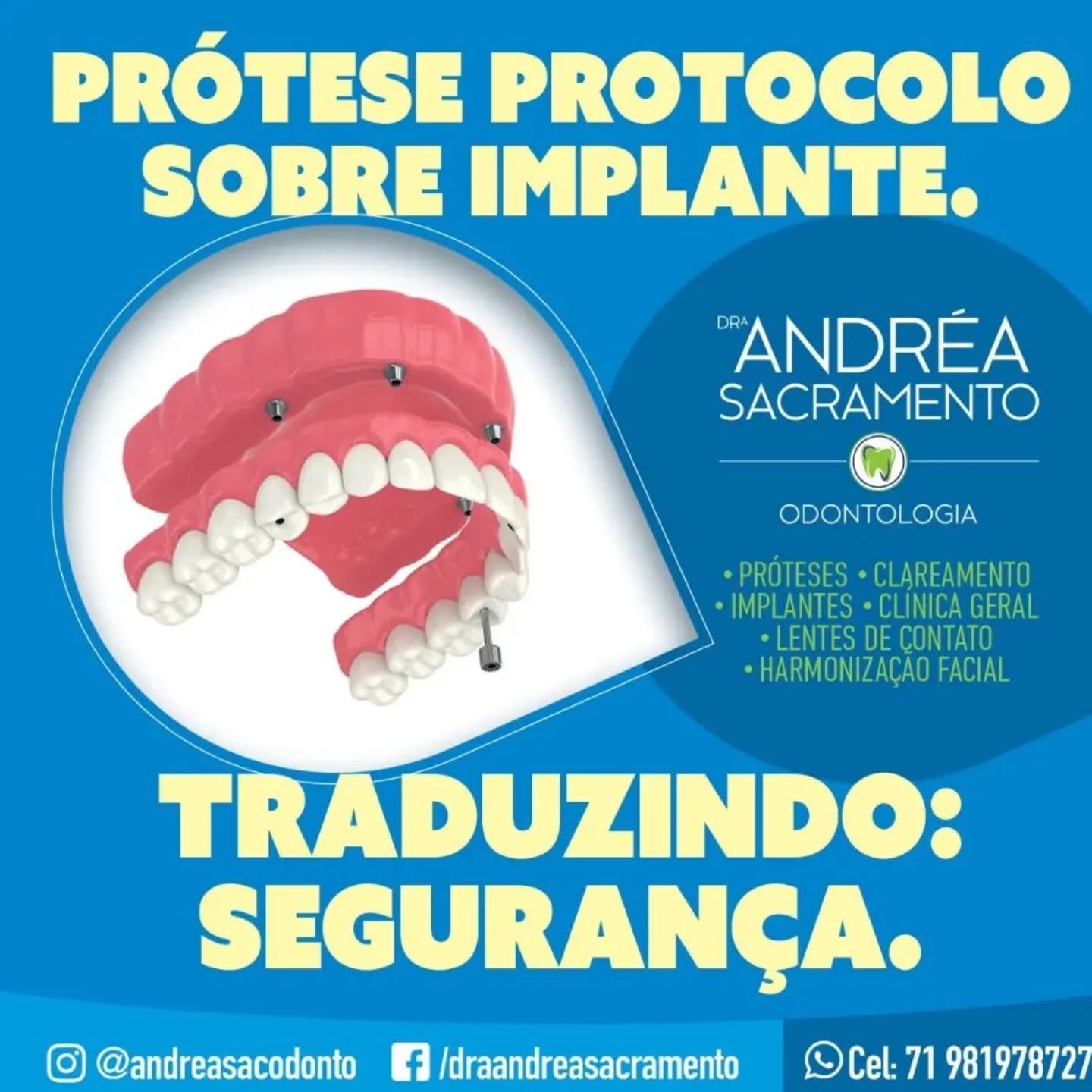 Mais segurança,estabilidade e estetica#proteseprotocolo #dentistasalvador #estetica #saudebucal l #clareamento #gengivoplastia #acidohialuronico #botoxsalvador #leparcsalvador #alphavillesalvador #brisassalvador #greenvillesalvador