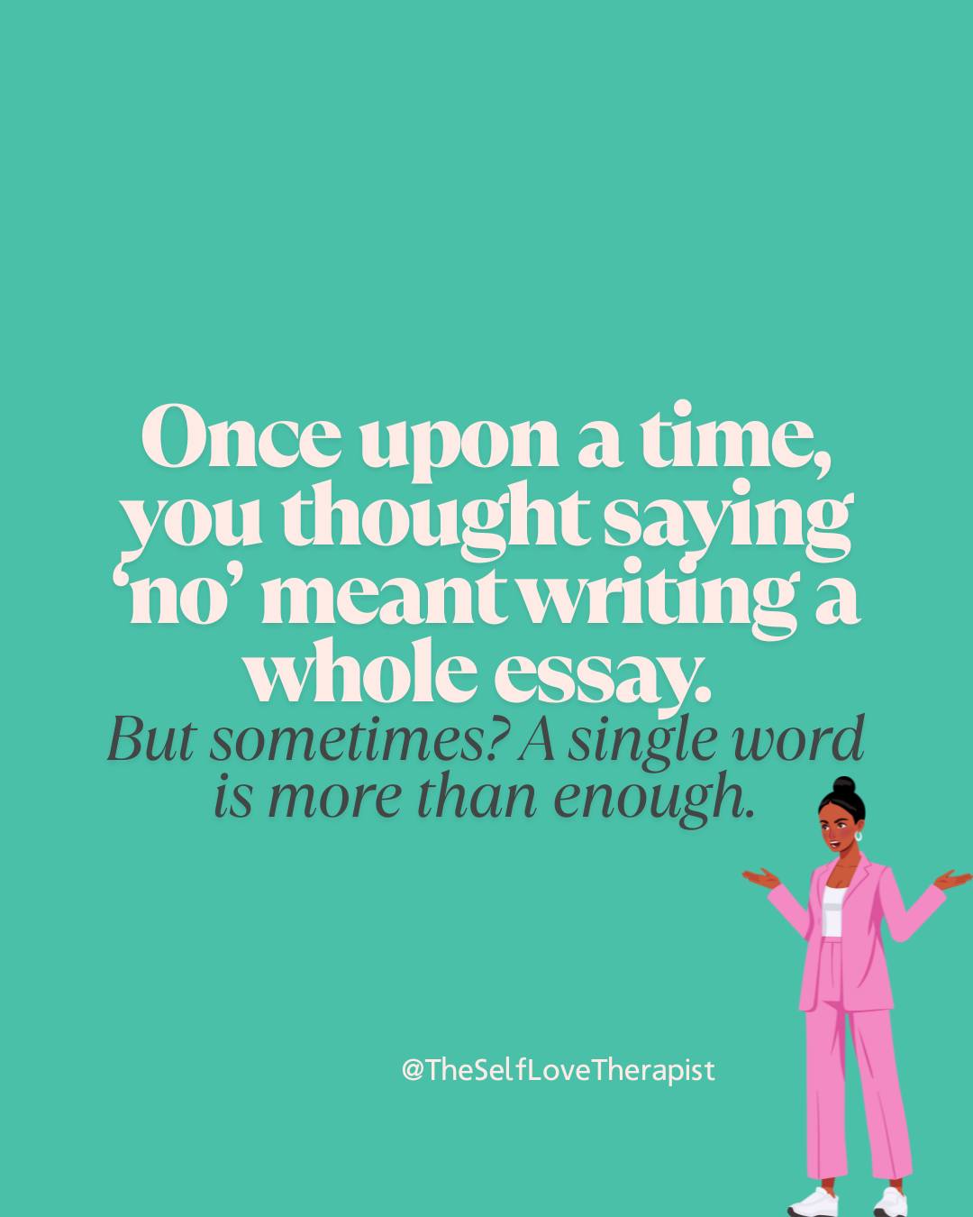 You didn’t start over-explaining because you “just talk too much.”
You learned it in relationships where your voice wasn’t safe, your feelings weren’t heard, or your choices were always questioned.
Over-explaining is often a trauma response.
It’s what happens when your nervous system believes it has to:
✔️ Justify your feelings to avoid being dismissed
✔️ Defend your boundaries to avoid being called “difficult”
✔️ Explain your choices to protect yourself from guilt or rejection
But here’s the truth: you don’t owe everyone a TED Talk.
Your “no” is valid on its own. Your needs don’t require proof.
This isn’t about being rude—it’s about breaking cycles of people-pleasing and learning to honour your needs without apology. Healing here is relational: when you feel safe with others, your nervous system doesn’t need to explain itself to survive.
✨ Try replacing the essays with simple, clear phrases like:
“I’m not available for that.”
“That doesn’t work for me.”
“Thanks for understanding.”
No performance. No guilt. Just your truth.
💬 Do you catch yourself over-explaining? Which of these boundaries would feel most freeing to use?
📌 Save this post if you need the reminder: you don’t have to prove your worth to be worthy.
#OverExplaining #TraumaResponse #PeoplePleasing #SelfAwareness #Boundaries #RelationalHealing #SystemicTherapy #RelationalTherapy #InnerChildHealing #BreakTheCycle #TherapyTools #SelfWorth #NoIsACompleteSentence #TheSelfLoveTherapist