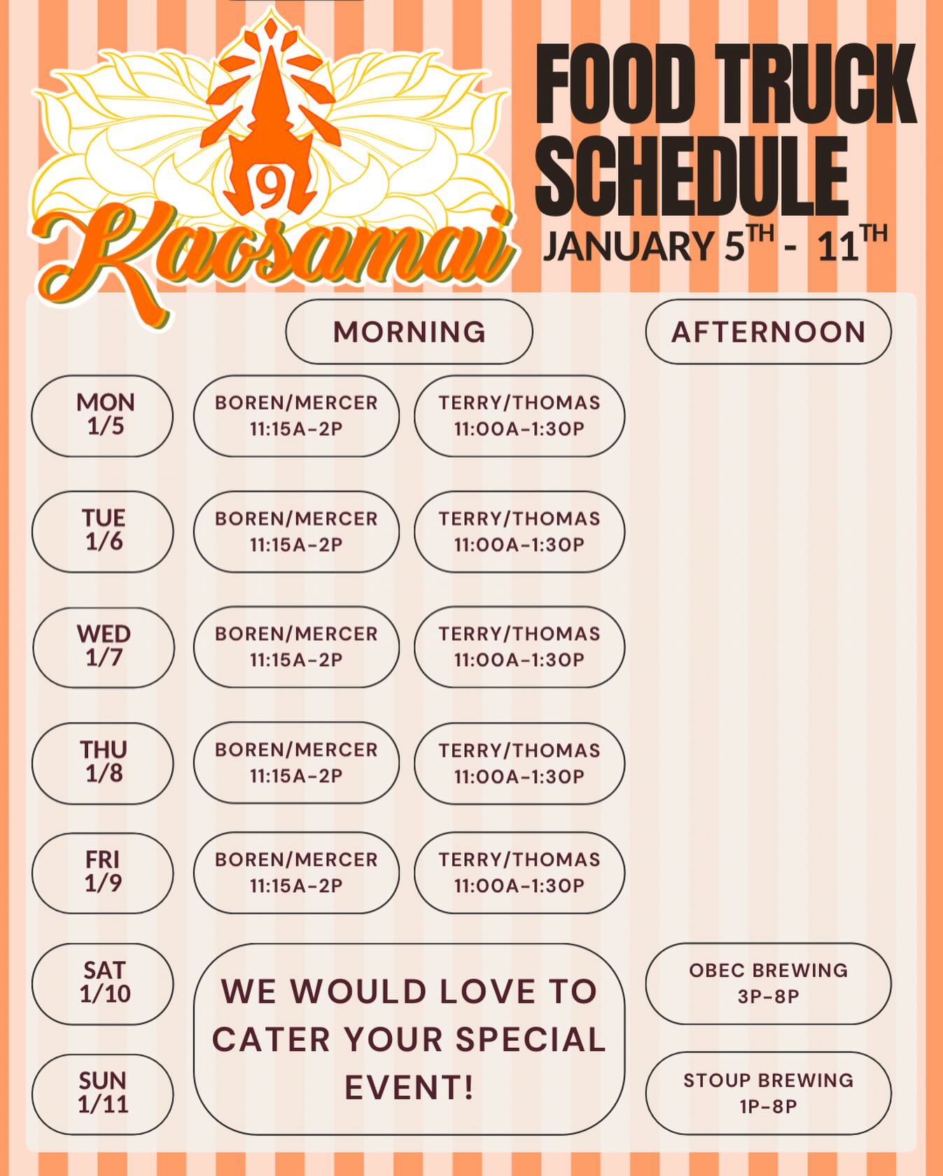 We are back full force this week Fam!!
2026 marks Twenty Five years of Kaosamai Thai!
We are so grateful for our community that has made this dream possible.
Happy New Year from our family to yours 🧡