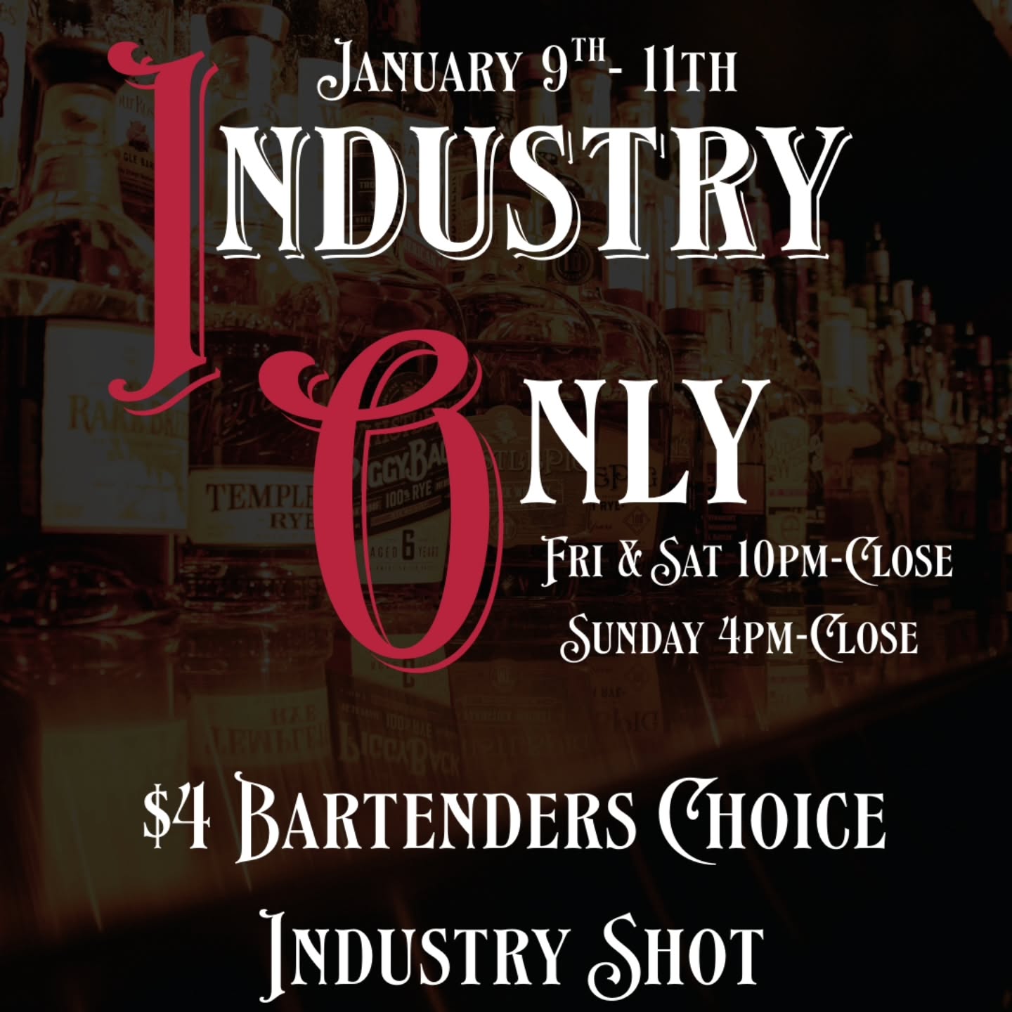 Industry Friends! 🍸
Come see what our bartenders are mixing up with our Bartender’s Choice $4 Industry Shot.
Friday & Saturday: 10:00pm–Close
All Day Sunday
And don’t forget Dark Hour—every day from 4–6pm:
• $2 Draft Pilsner
• $3 OFF all appetizers
• $3 house glasses of wine
• $5 selected cocktails
#Est1864 #BozemanBars #IndustryNight #HappyHourBozeman #DrinkLocal
