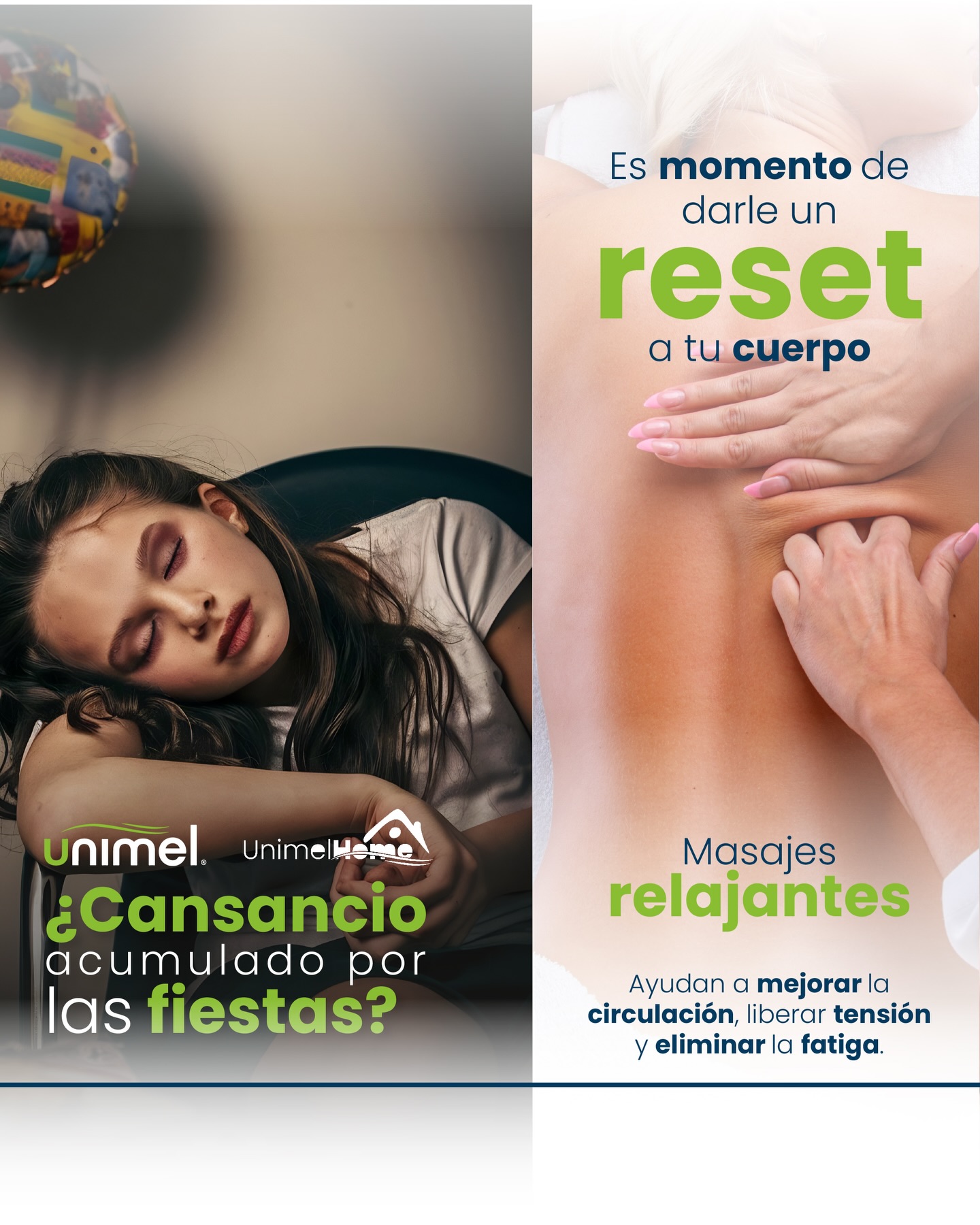 ¿Diciembre te dejó agotada? 🫣
Es momento de un “reset”. Nuestros masajes relajantes no solo liberan la tensión acumulada, sino que eliminan la fatiga y mejoran tu circulación.
¿Lo mejor?
Te los puedes realizar desde la comodidad de tu casa. 🏠
#MasajesRelajantes #Resetpostnavidad #MejoraCirculación