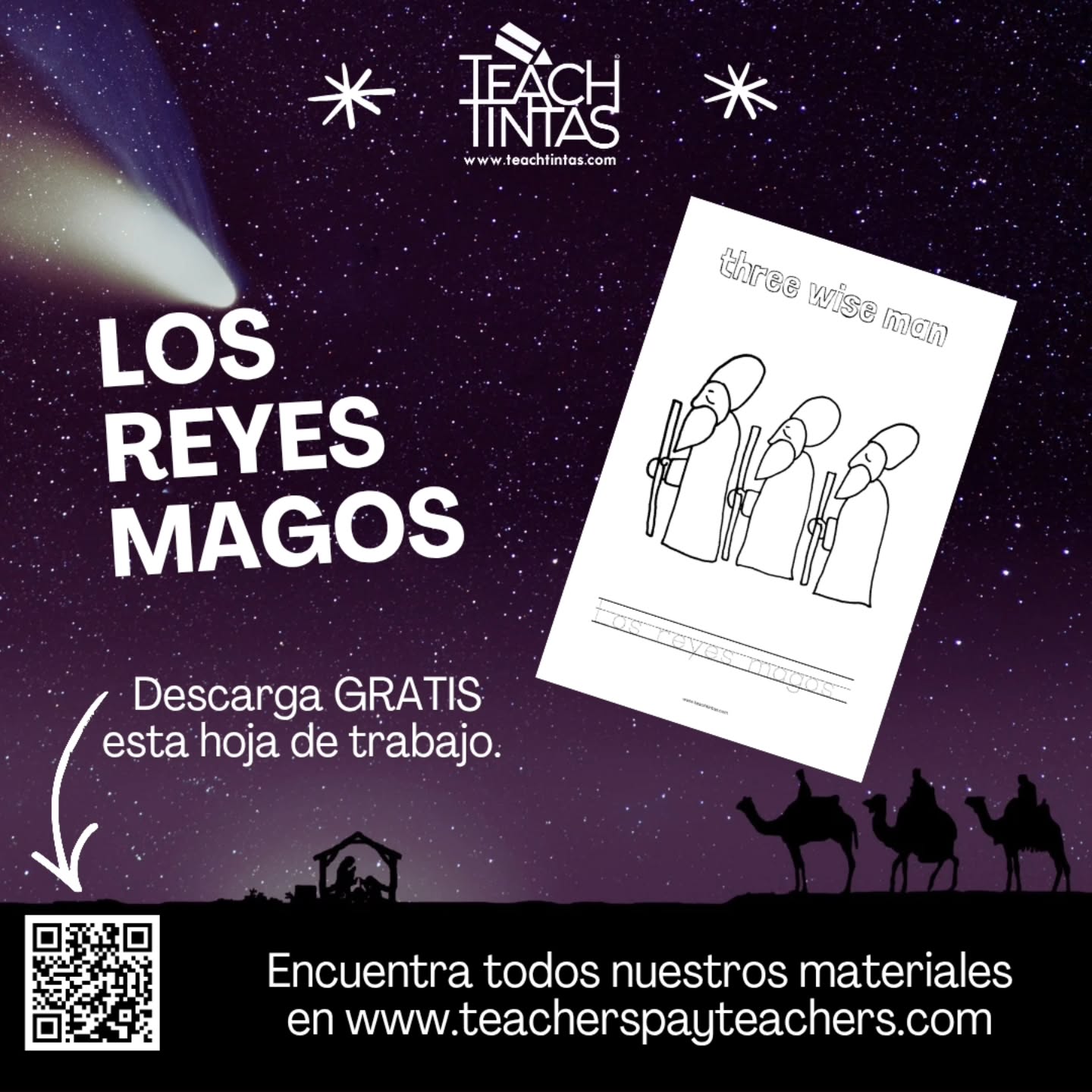 🎨✨ ¡Descarga GRATIS nuestro PDF para escribir y colorear sobre los Tres Reyes Magos!
Celebra la tradición con una actividad divertida y educativa: colorea la imagen de los Reyes y practica la escritura creativa. Perfecto para niños y familias.
✅ Descárgalo ahora y vive la magia del Día de Reyes en casa o en el aula.
#DíaDeReyes #ReyesMagos #ColorearEsDivertido #EducaciónDivertida #DescargaGratis